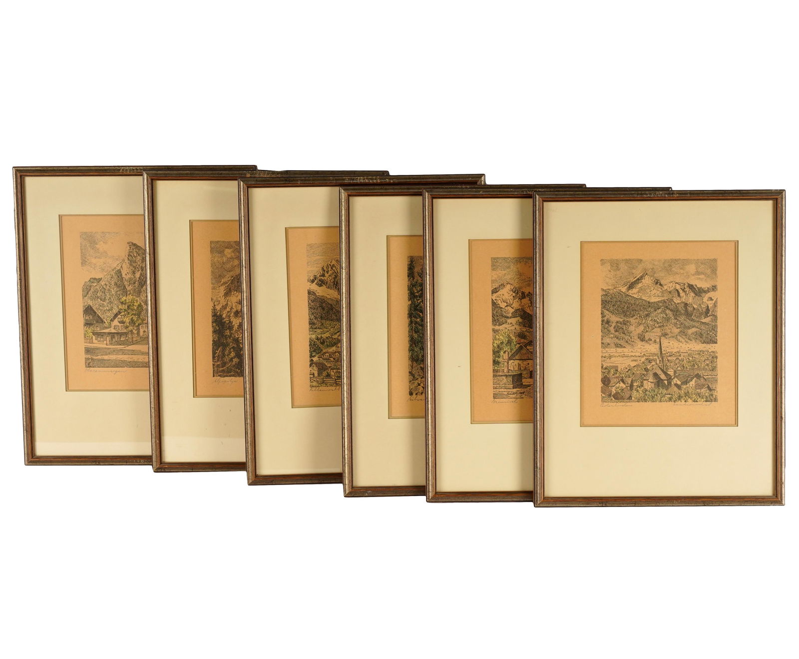 SIX SWISS ALPINE SCENE COLORED PRINTS (1 of 7)