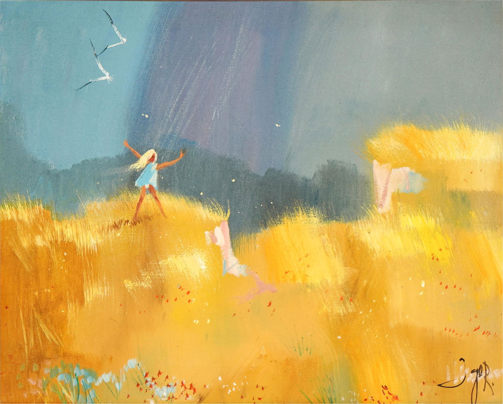 20TH CENTURY: LANDSCAPE WITH FIGURE (1 of 9)