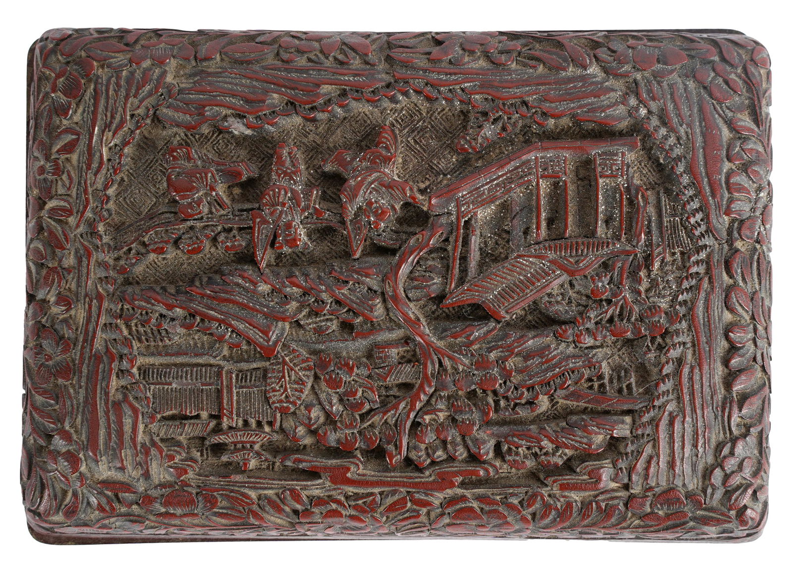 CHINESE CARVED CINNABAR BOX (1 of 9)