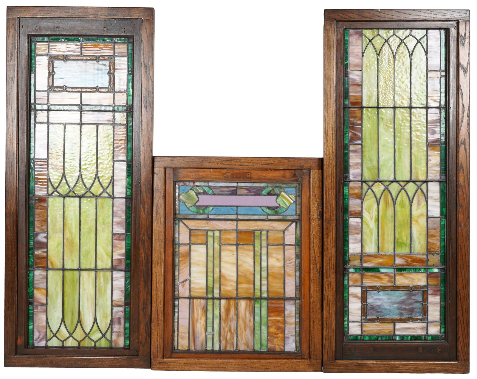 THREE STAINED GLASS WINDOWS (1 of 11)