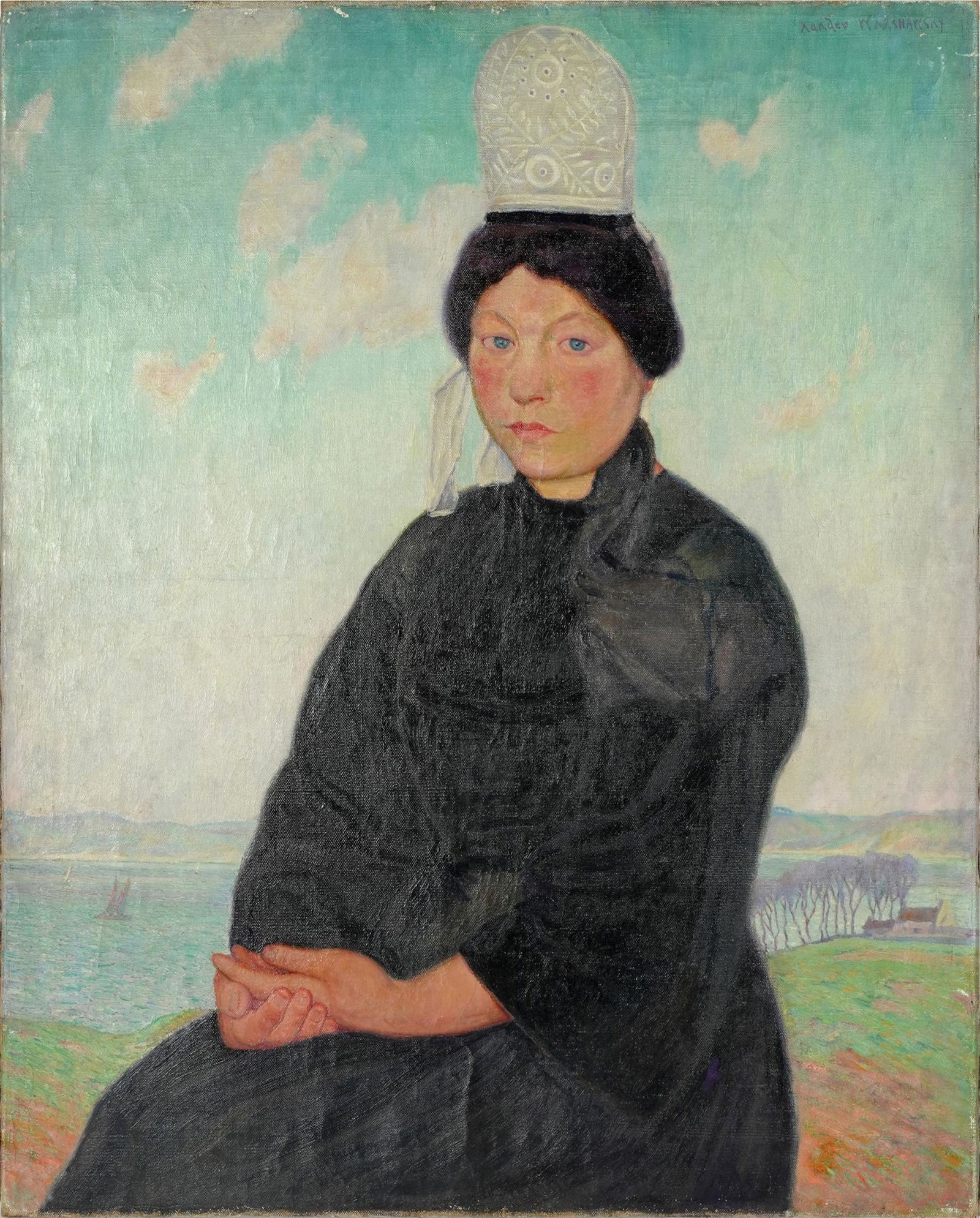 ALEXANDER WARSHAWSKY (1887 - 1945): SEATED  WOMAN IN LANDSCAPE (1 of 7)