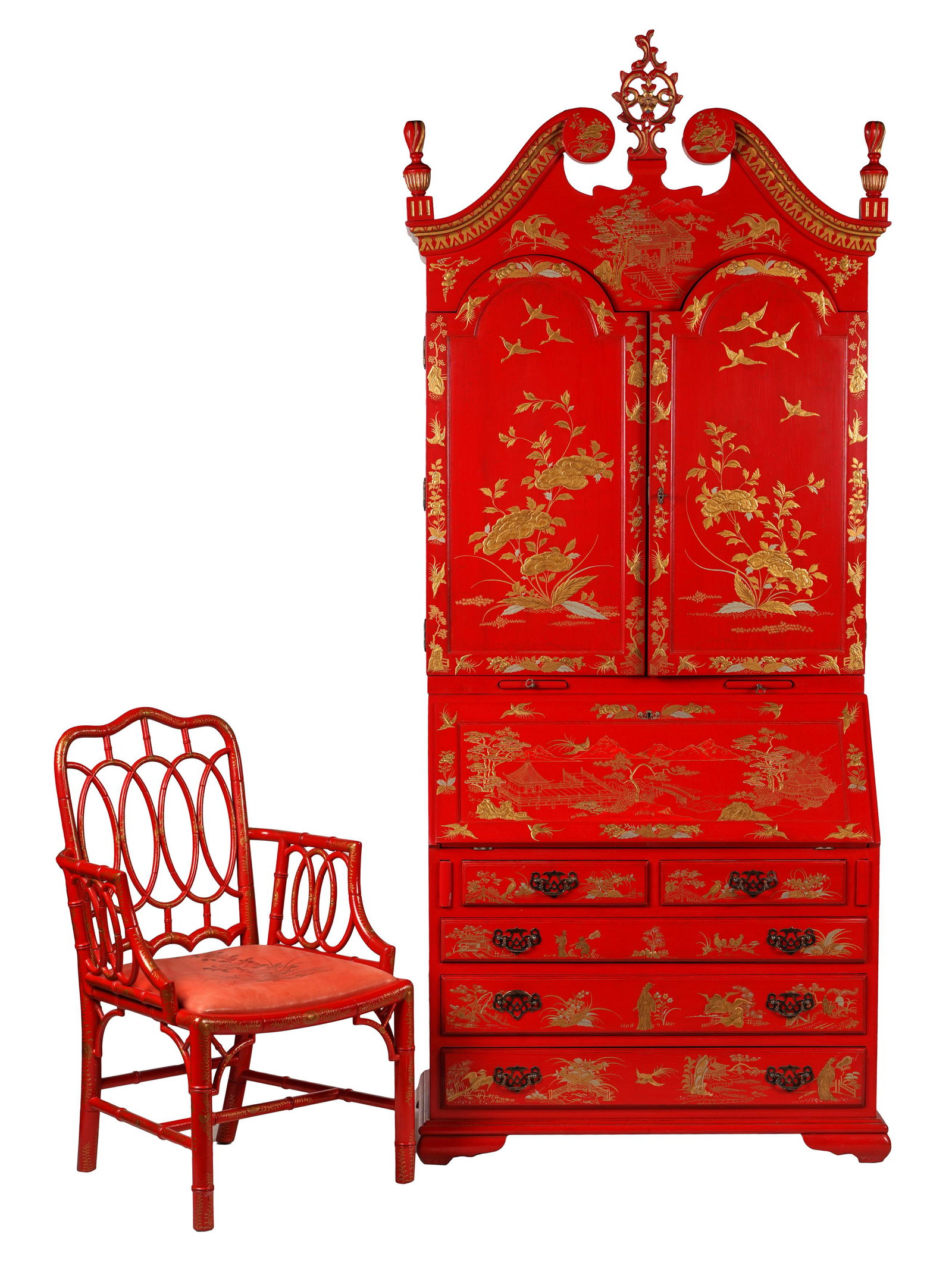 CHINOISERIE PAINTED SECRETARY & CHAIR (1 of 17)