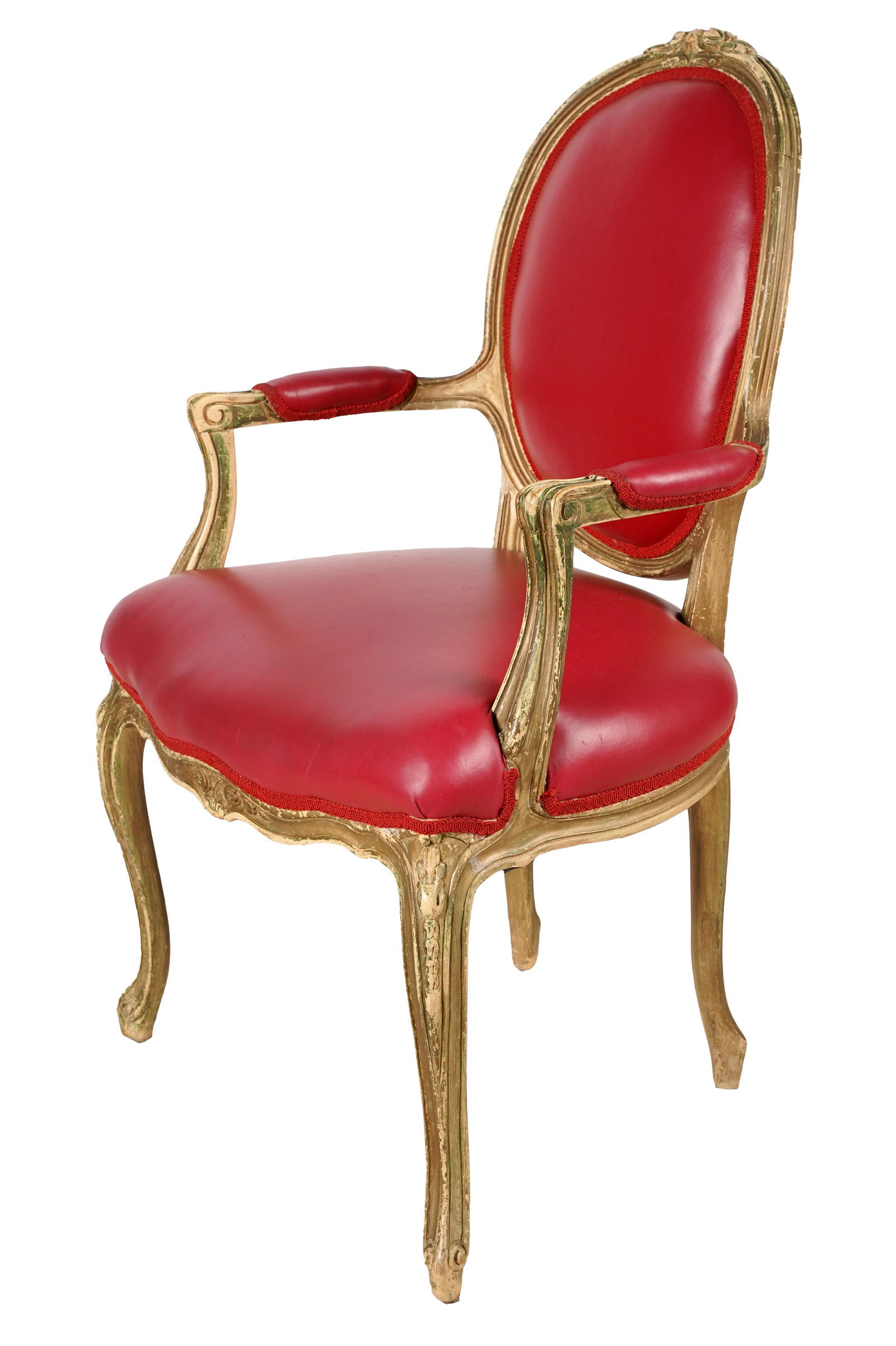 LOUIS XV-STYLE PAINTED WOOD FAUTEUIL (1 of 8)