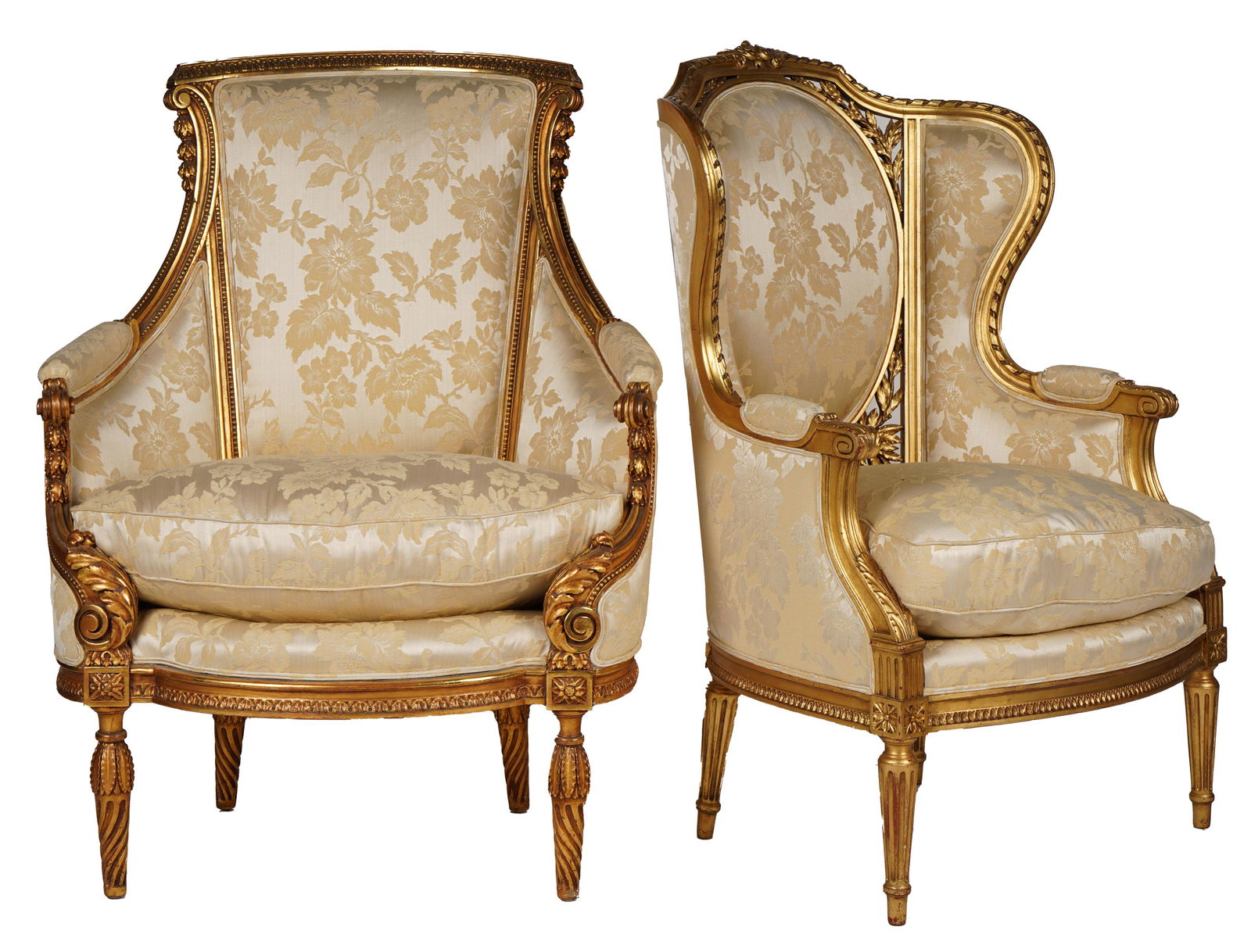 LOUIS XVI STYLE GILTWOOD BERGERES (1 of 12)