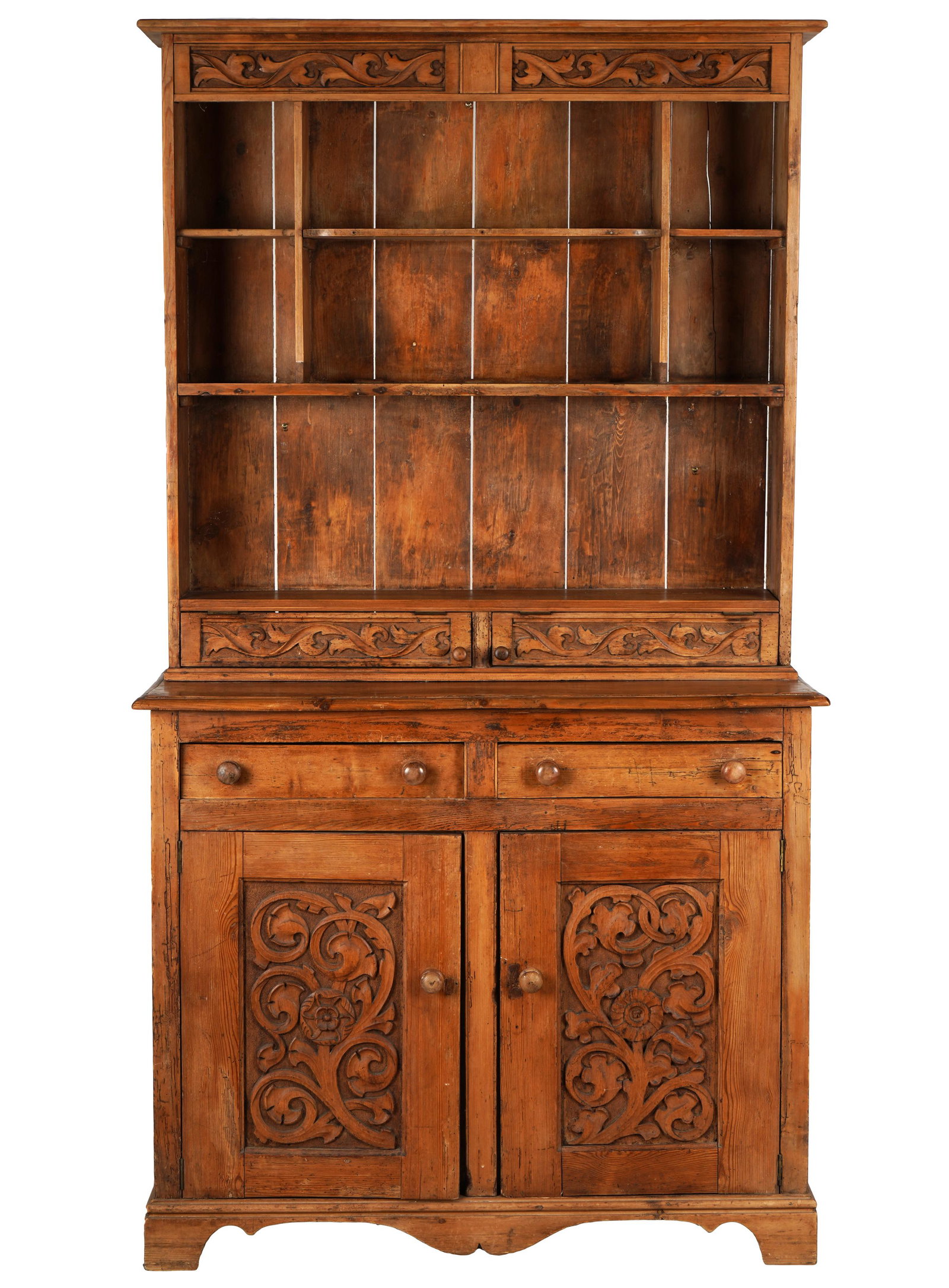 CARVED PINE HUTCH (1 of 14)