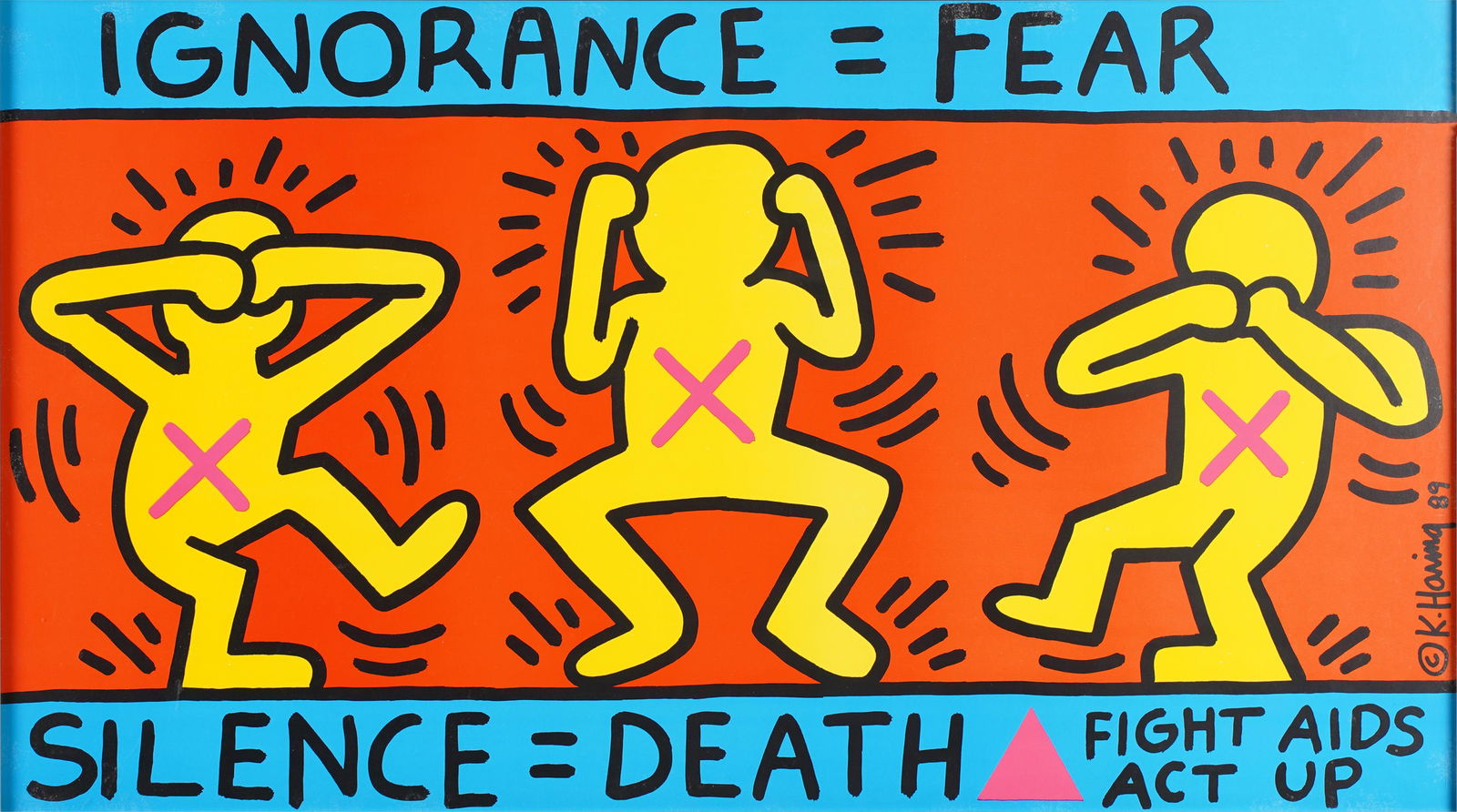 KEITH HARING (1958-1990): FIGHT AIDS POSTER (1 of 7)