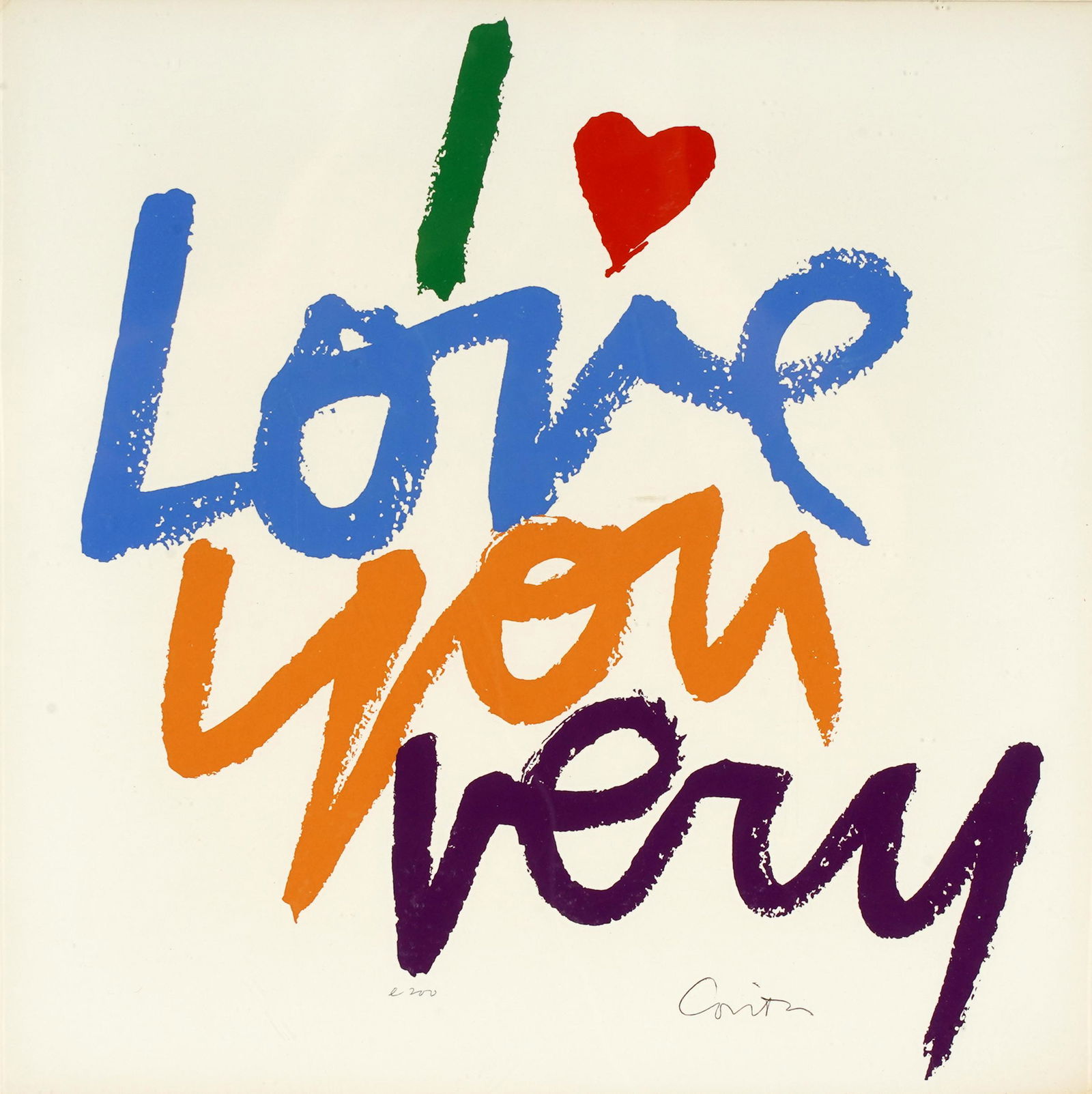 SISTER MARY CORITA KENT (1918 - 1986): I LOVE YOU VERY (1 of 8)