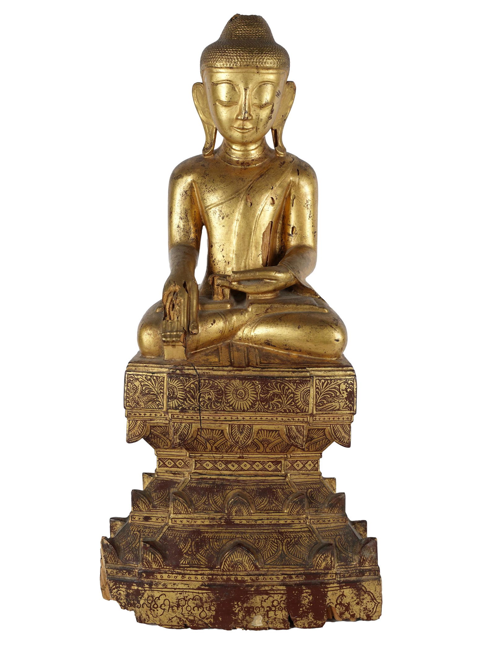 GILT LAQUERED SEATED BUDDHA (1 of 12)