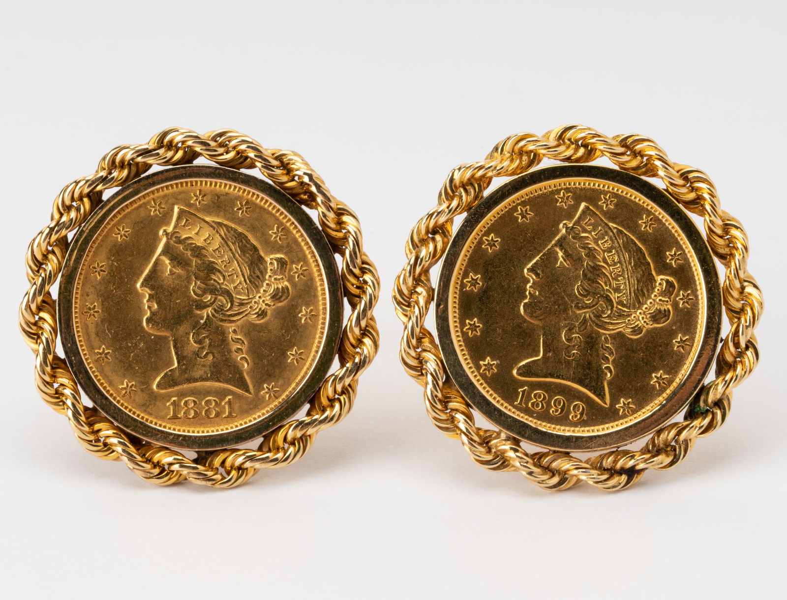 PAIR OF U.S. $5 LIBERTY GOLD COIN CUFFLINKS (1 of 5)