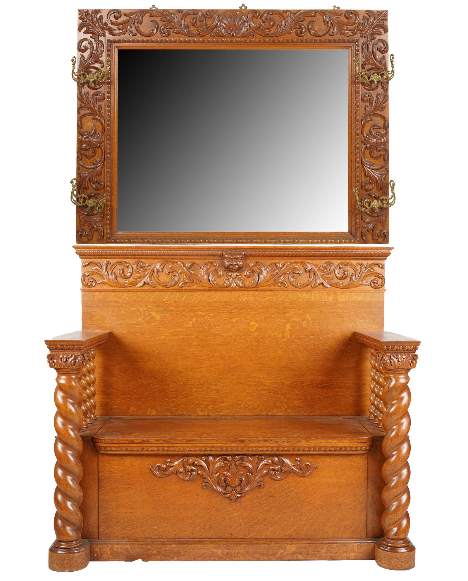 CARVED OAK HALL TREE (1 of 19)