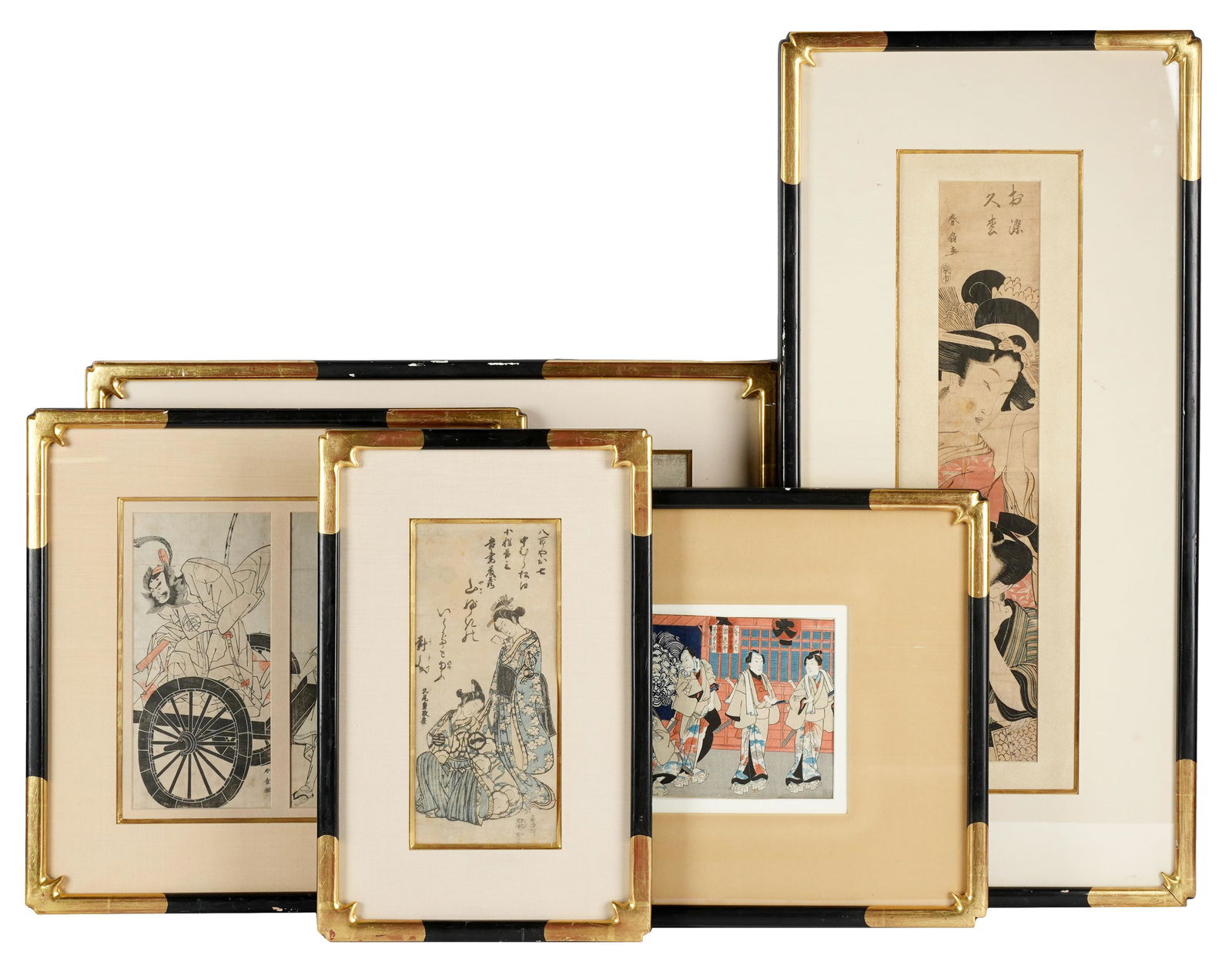 COLLECTION OF FIVE JAPANESE WOODBLOCK PRINTS (1 of 7)