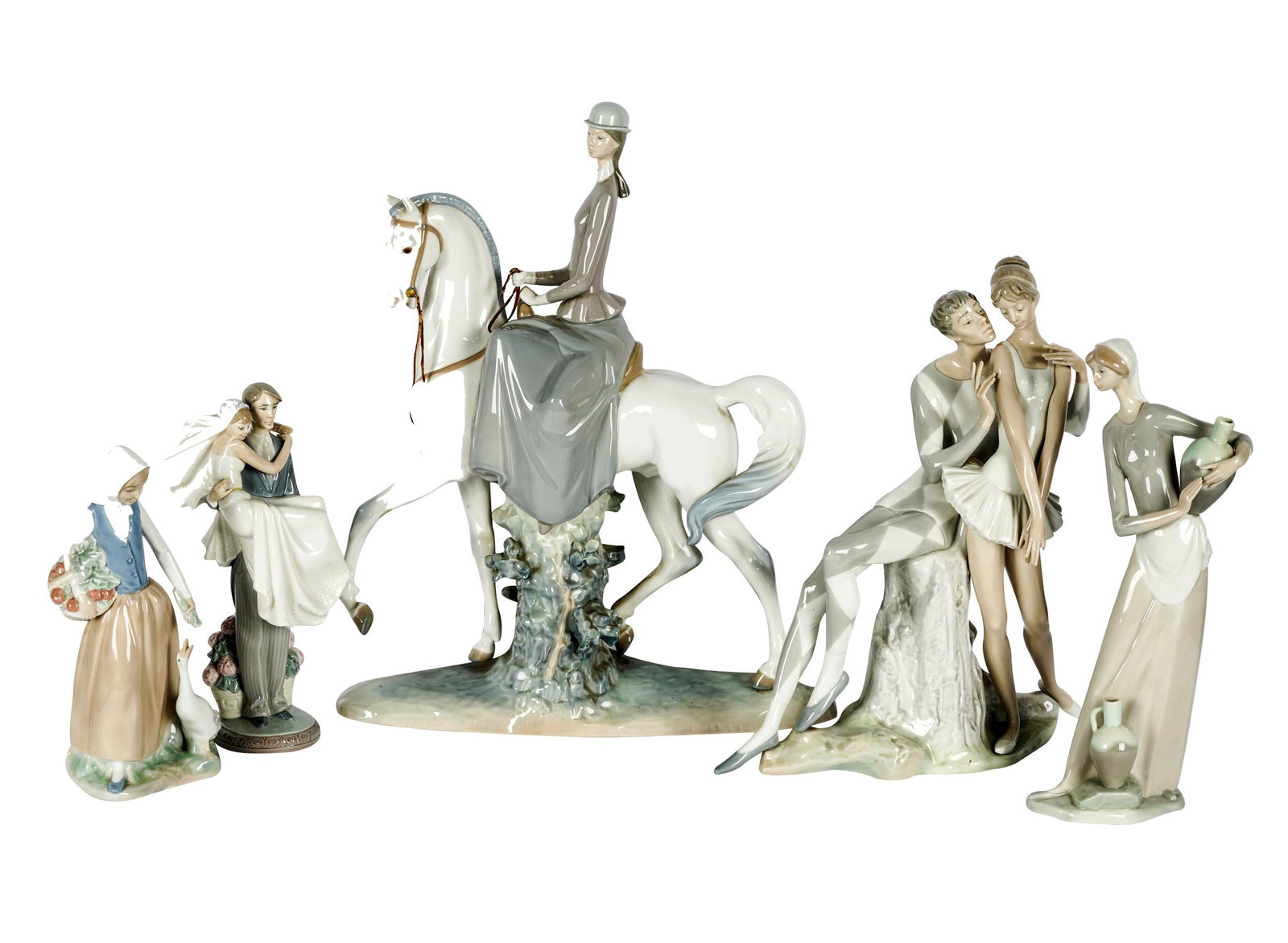 FOUR LLADRO PORCELAIN FIGURES (1 of 12)