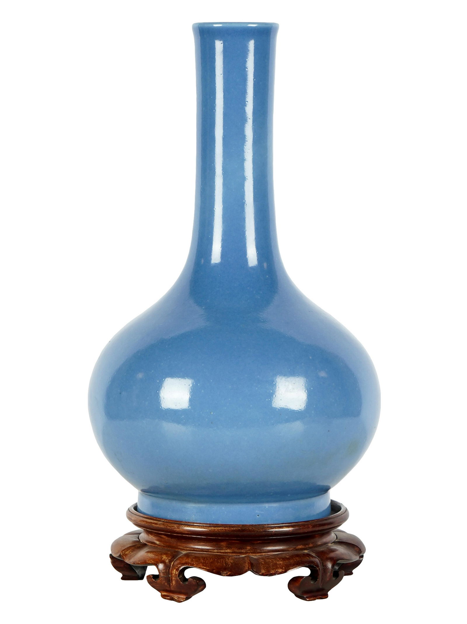 CHINESE MONOCHROME BLUE-GLAZED VASE (1 of 6)