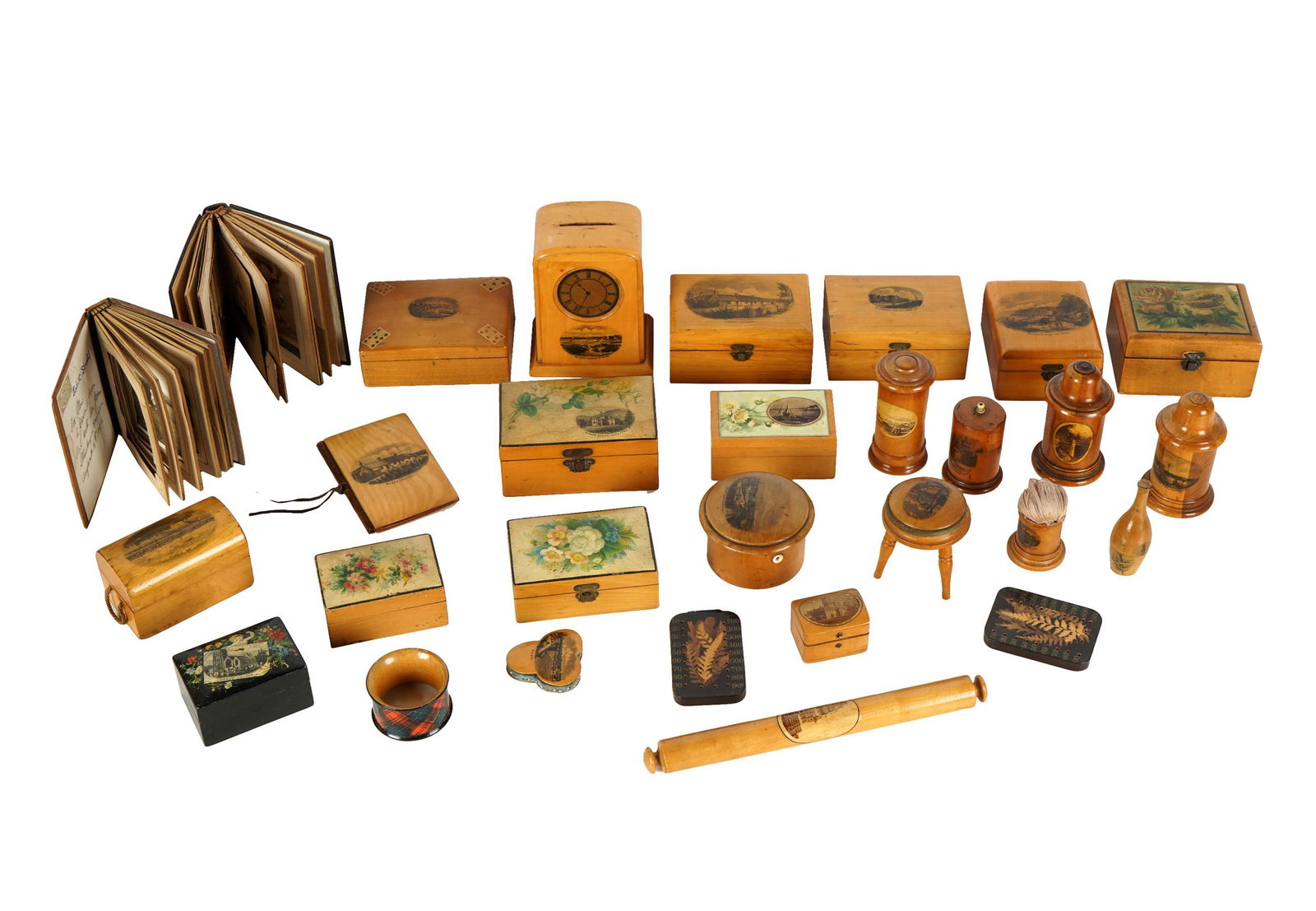 COLLECTION OF ENGLISH WOODEN SOUVENIR BOXES (1 of 20)