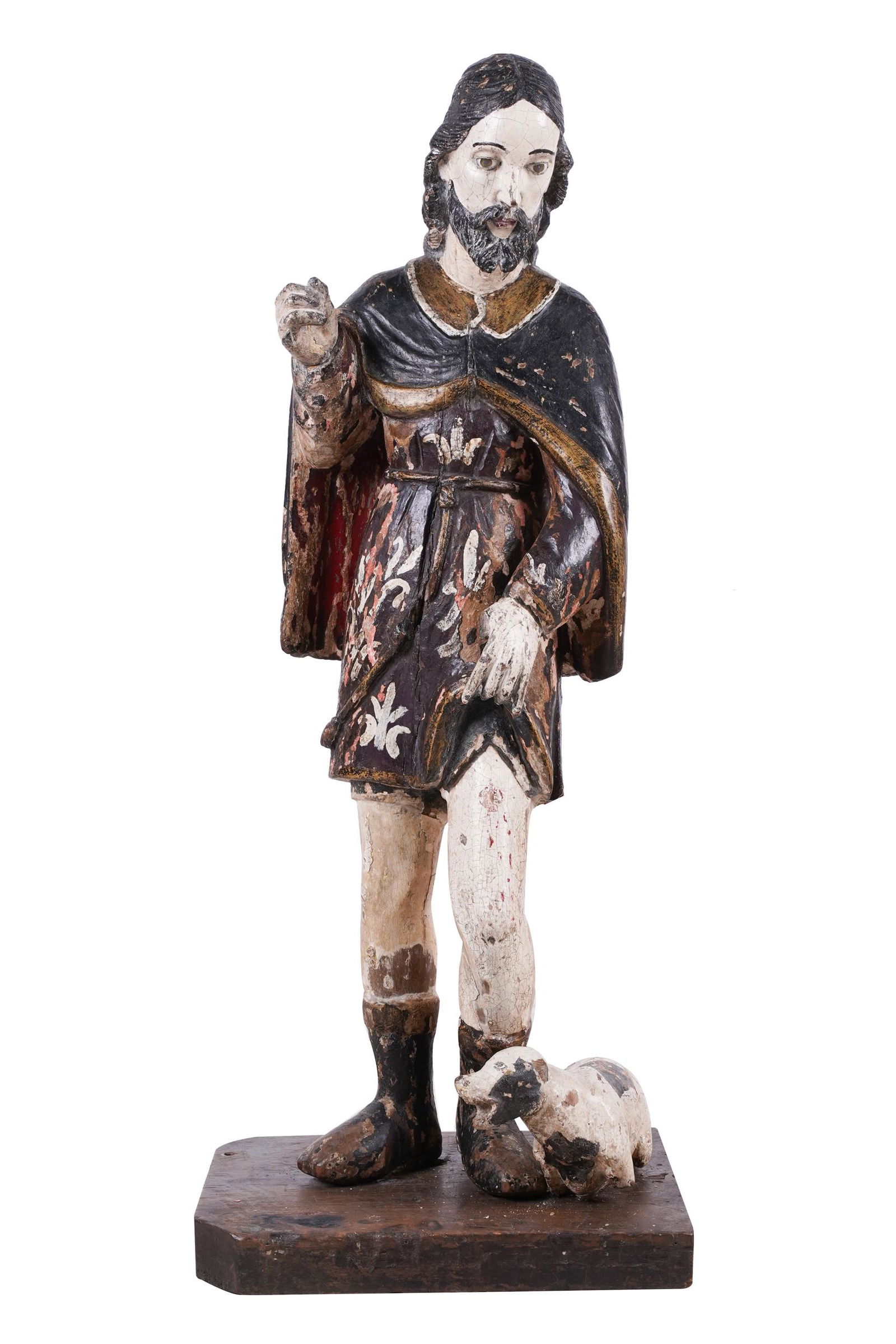 SPANISH COLONIAL-STYLE POLYCHROME-PAINTED WOOD FIGURE (1 of 9)