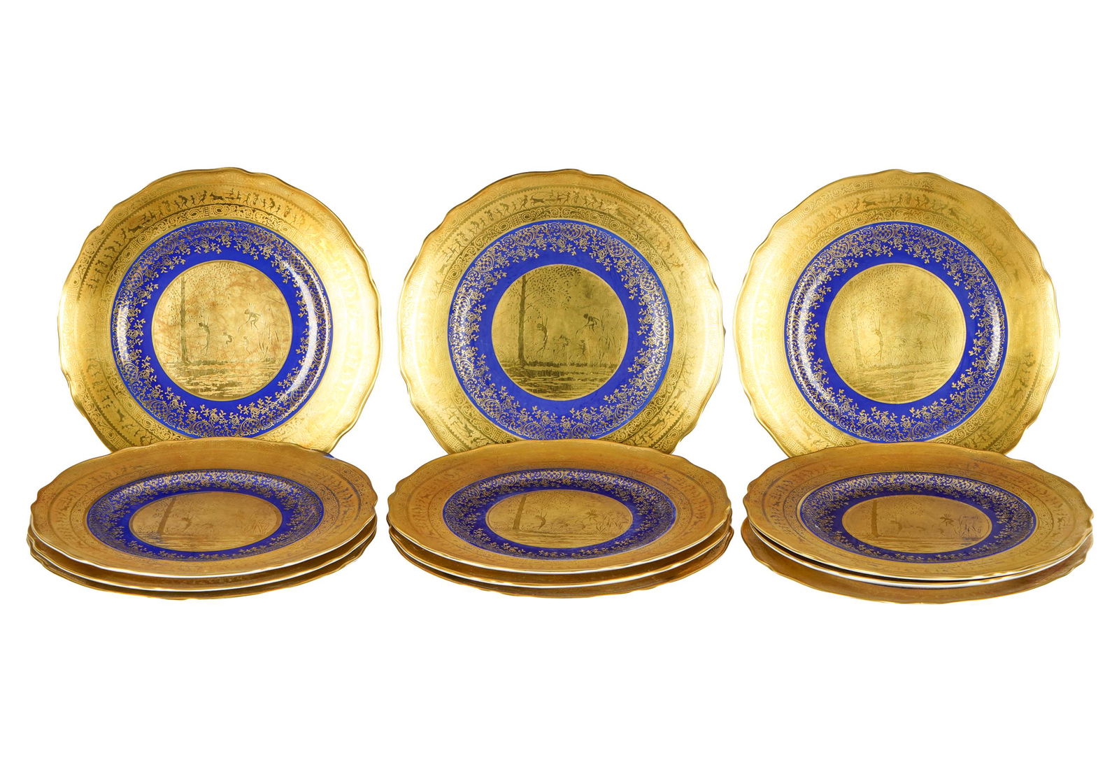 SET OF 12 GERMAN PORCELAIN PLATES (1 of 9)