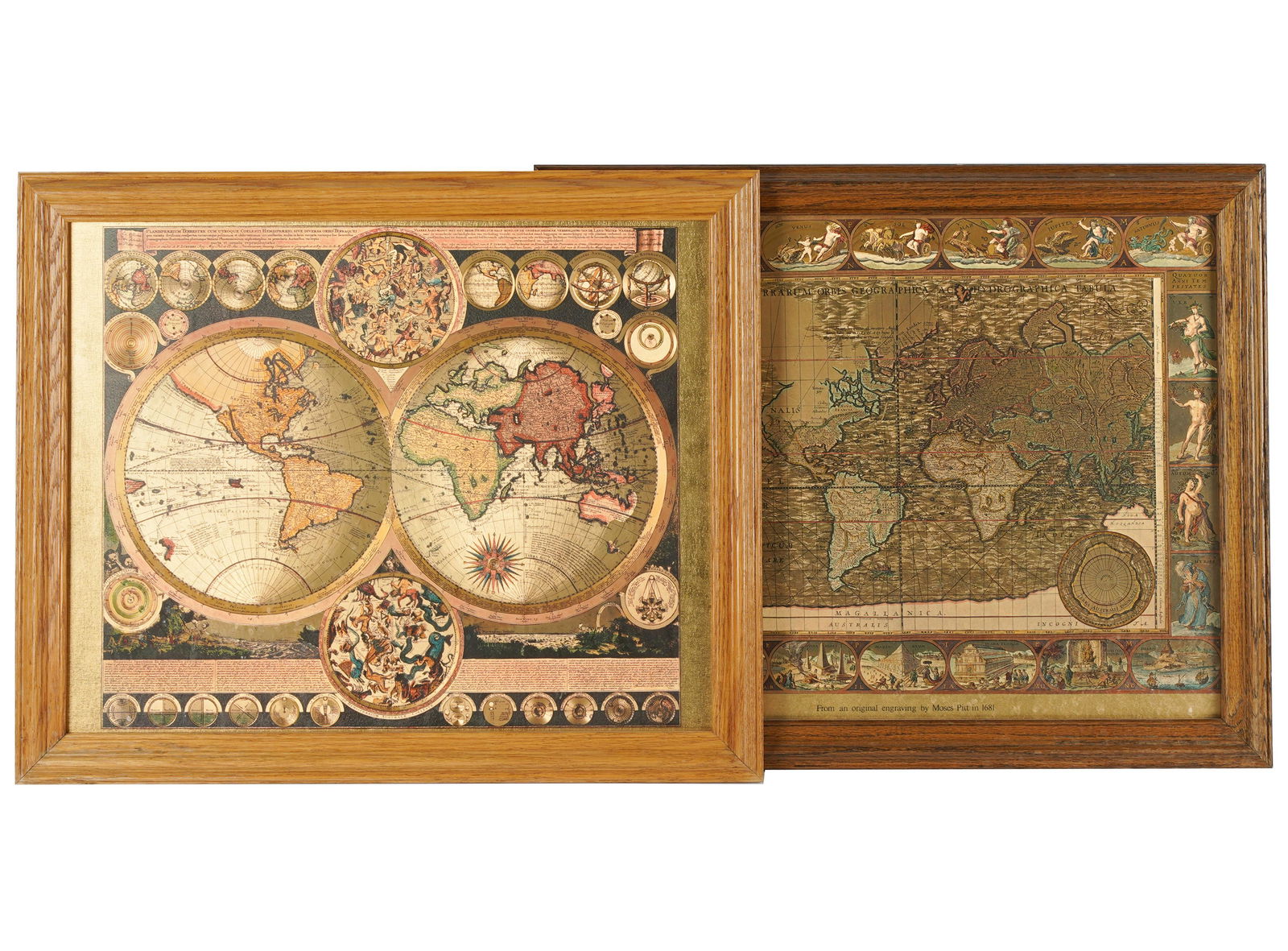 TWO FRAMED MAP REPLICAS (1 of 10)