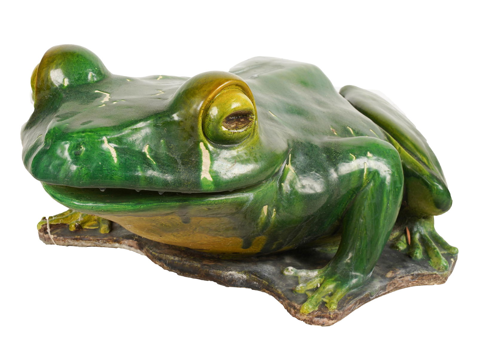 LARGE GLAZED EARTHENWARE FROG FIGURE (1 of 12)