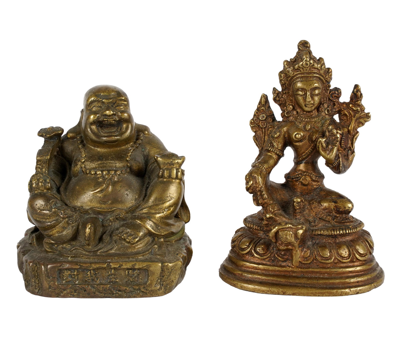 TWO CHINESE BRONZE FIGURES OF DEITIES (1 of 7)
