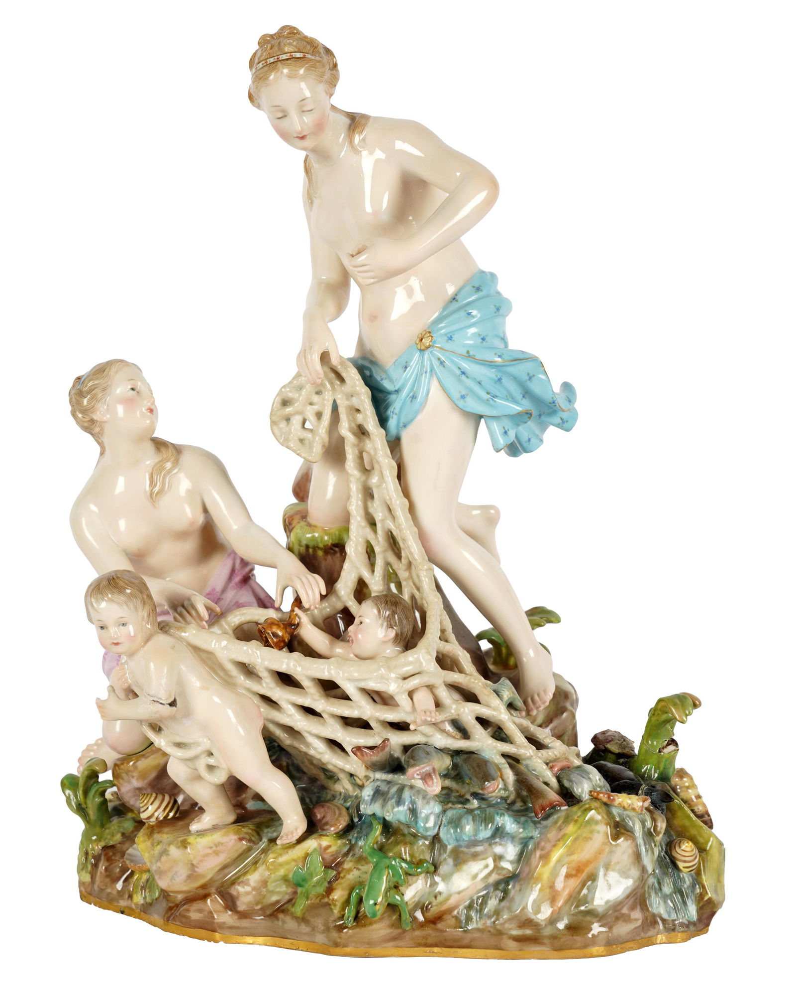 MEISSEN PORCELAIN FIGURAL GROUP "CAPTURE OF THE TRITONS" (1 of 15)