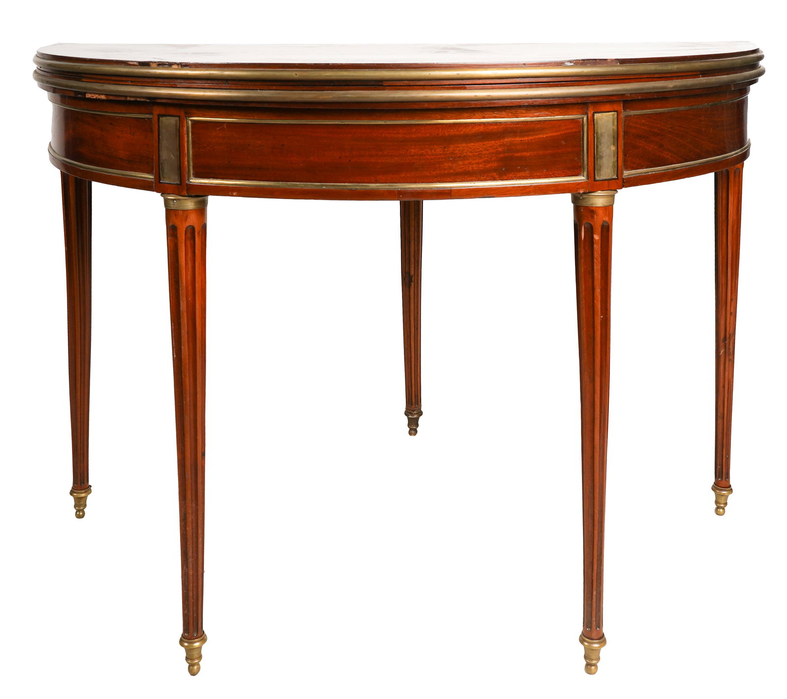 MAISON JANSEN-STYLE MAHOGANY DEMILUNE GAMES TABLE (1 of 9)