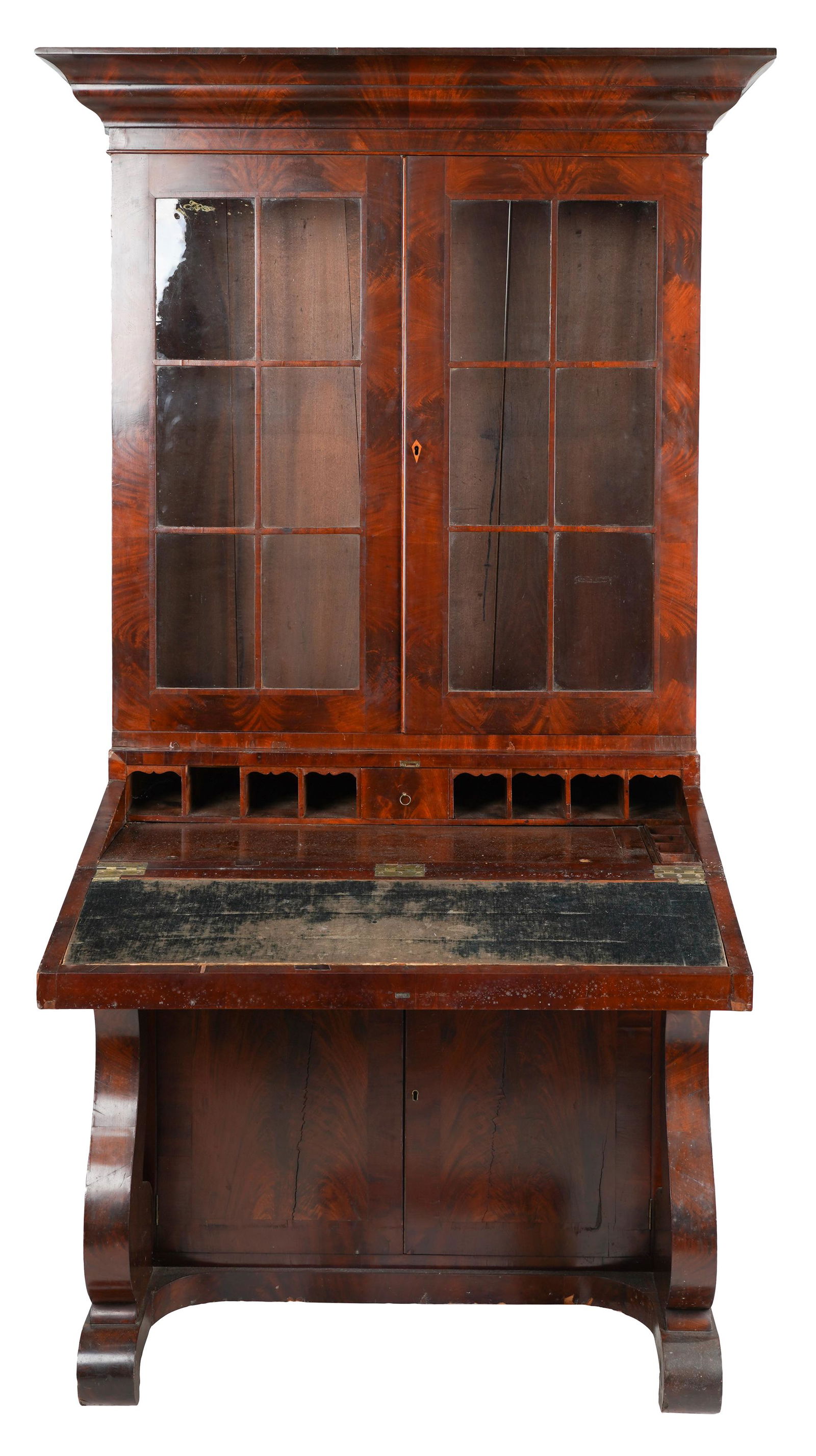 AMERICAN LATE CLASSICAL MAHOGANY SECRETARY (1 of 12)