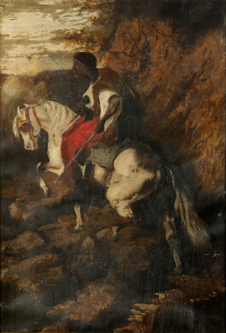 FRENCH SCHOOL: ALGERIAN SOLDIER ON HORSEBACK (1 of 17)