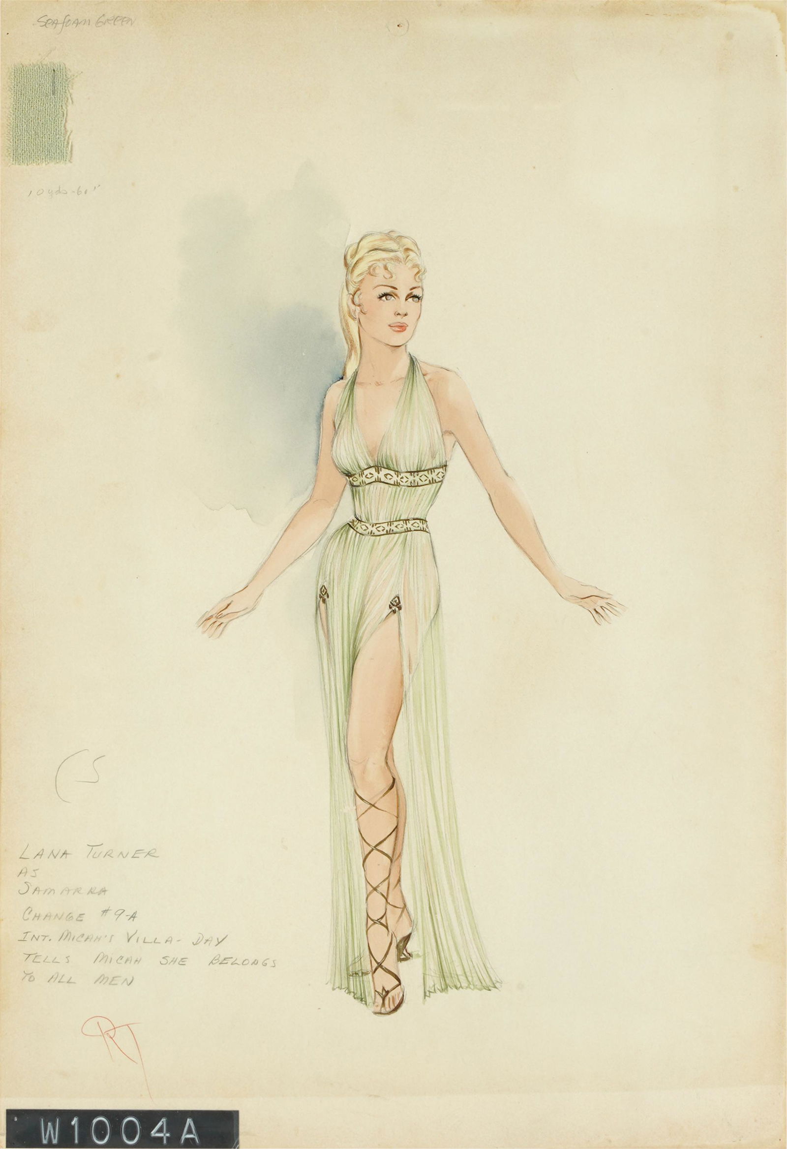 LANA TURNER AS "SAMARRA" COSTUME SKETCH (1 of 8)