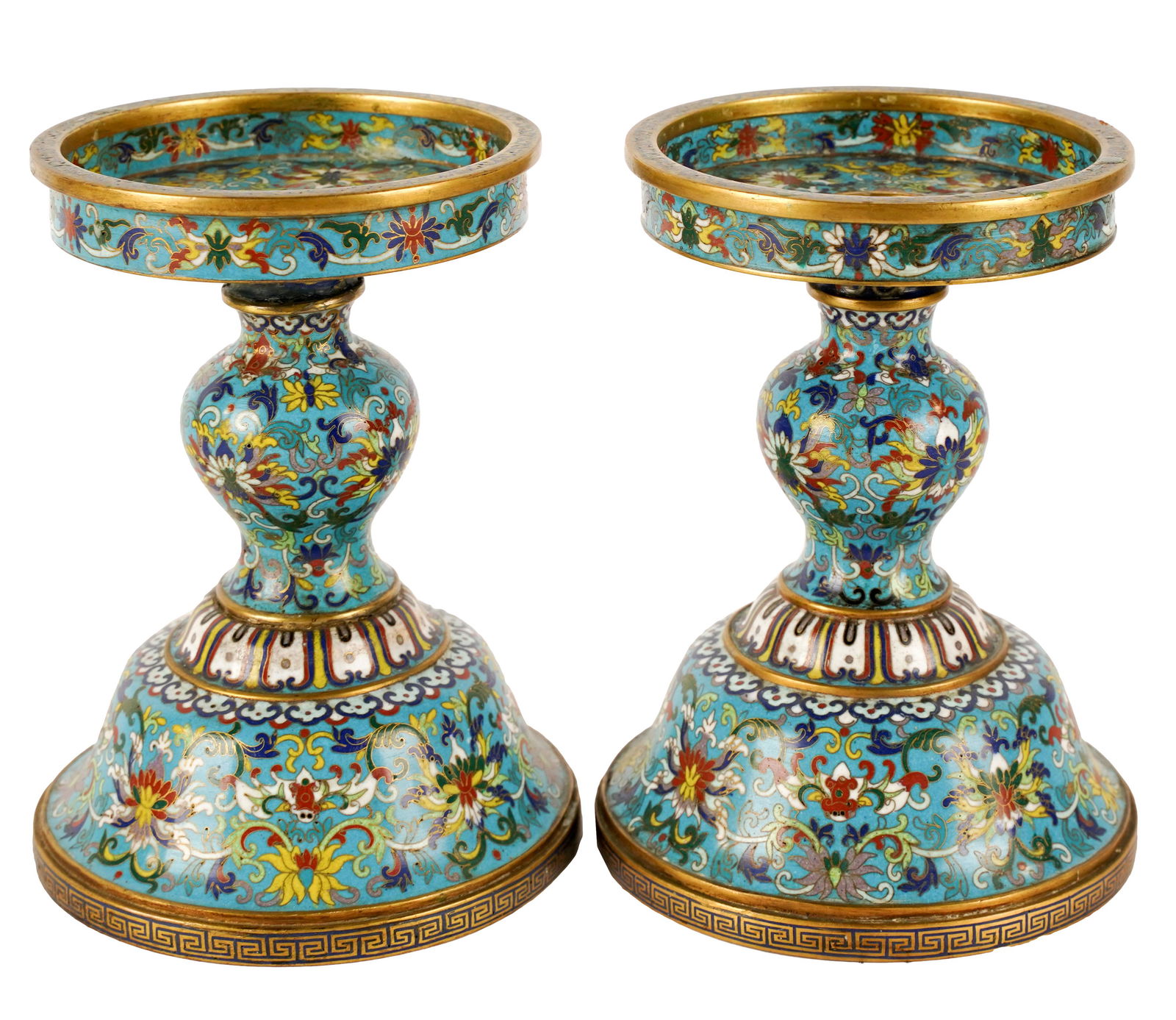 PAIR OF CHINESE CLOISONNE CANDLE HOLDERS (1 of 11)