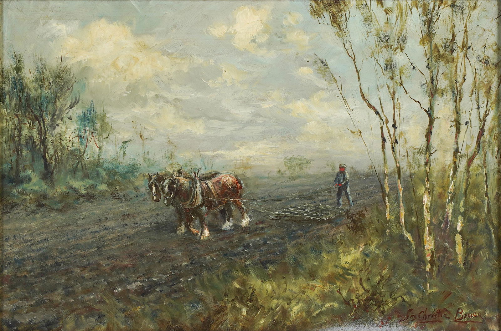 JAMES CHRISTIE BRUCE (EARLY 20TH CENTURY): PLOUGH HORSES (1 of 9)