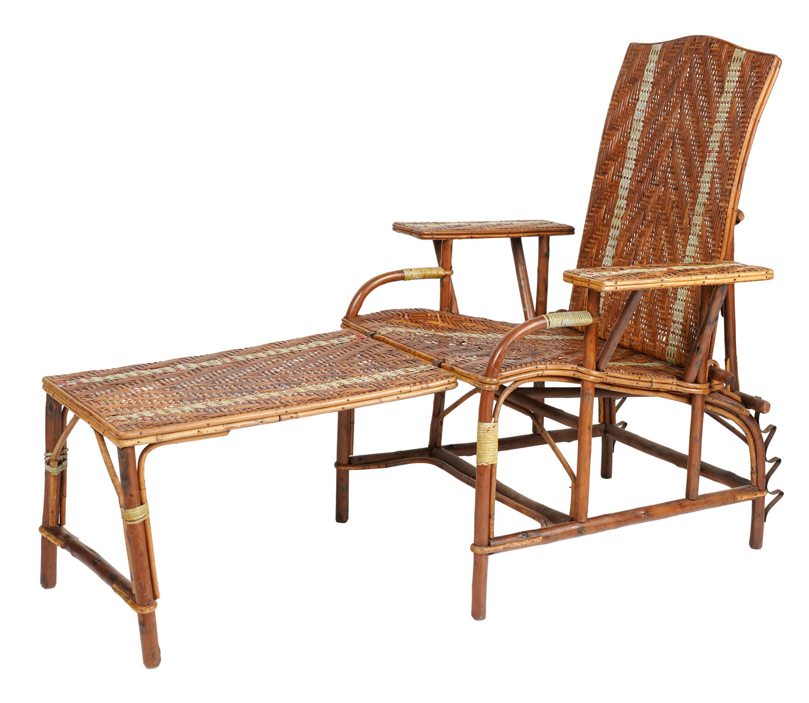 PAINTED WICKER SHIP'S DECK CHAIR (1 of 11)