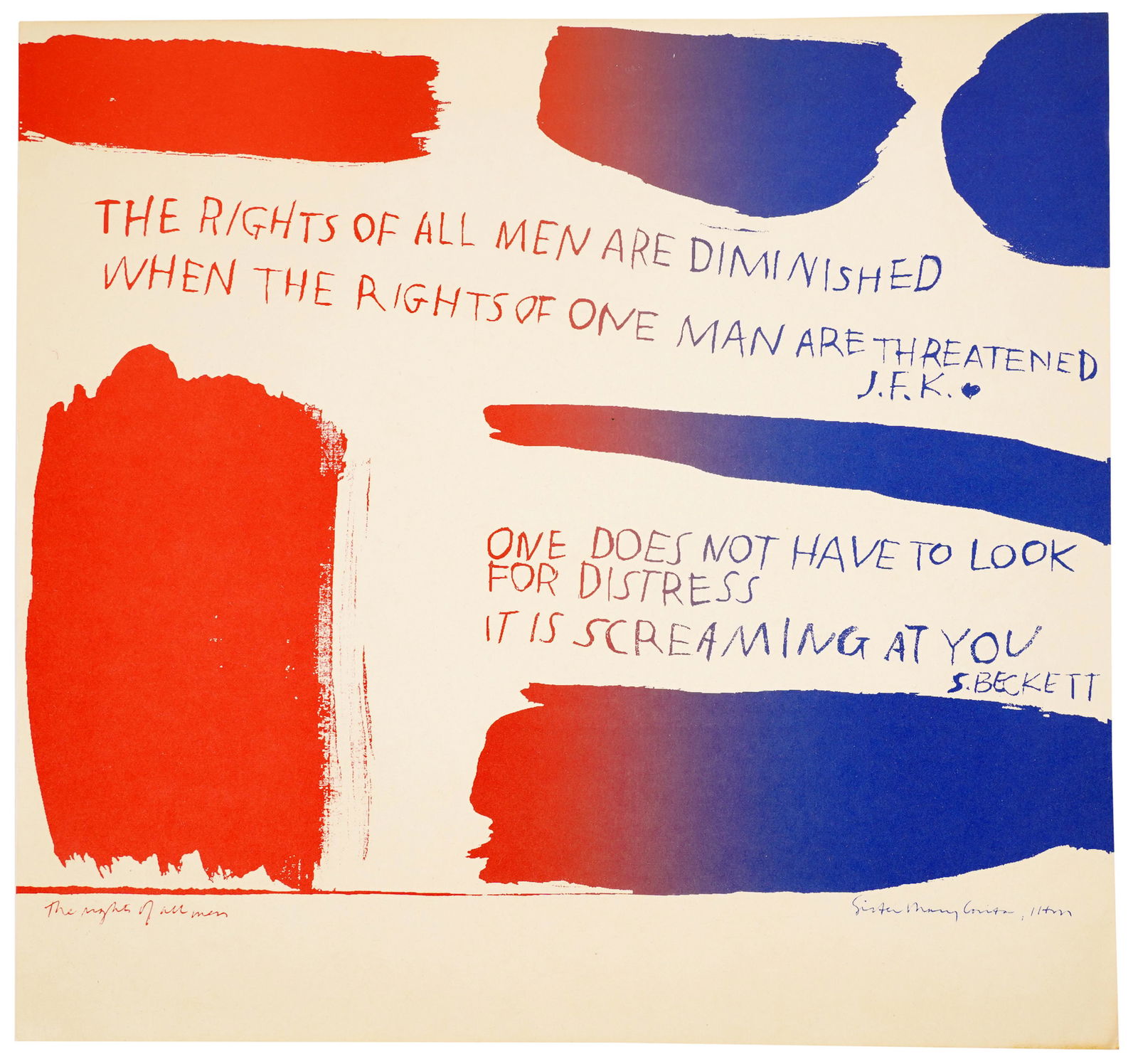 SISTER MARY CORITA KENT (1918 - 1986): THE RIGHTS OF ALL MEN (1 of 6)