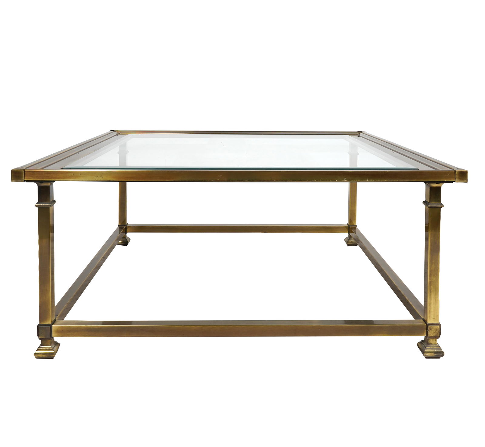 MASTERCRAFT-STYLE BRASS & GLASS COFFEE TABLE (1 of 11)