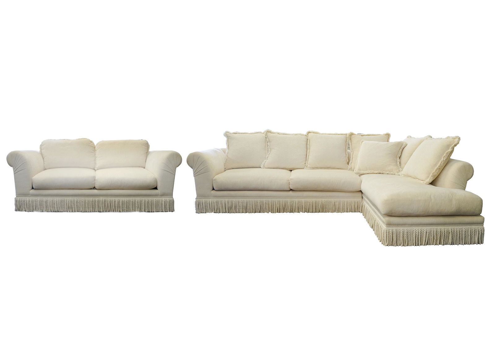 A. RUDIN WHITE UPHOLSTERED SECTIONAL & SOFA (1 of 18)