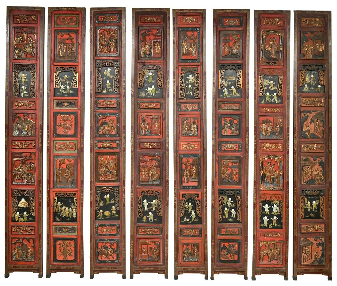 CHINESE CARVED & INLAID SCREEN (1 of 12)