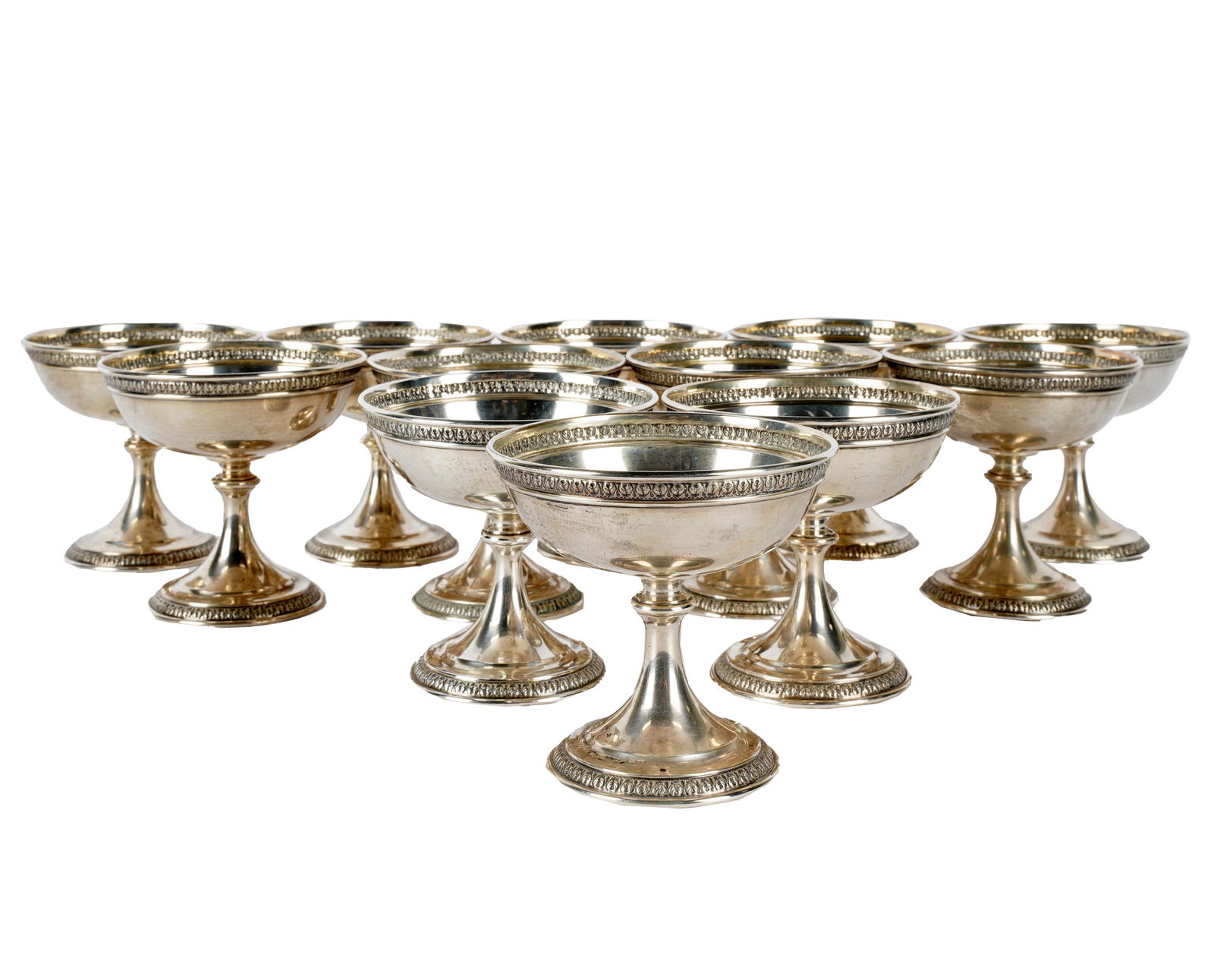 12 INTERNATIONAL SILVER CO STERLING SHERBET COUPES (1 of 7)