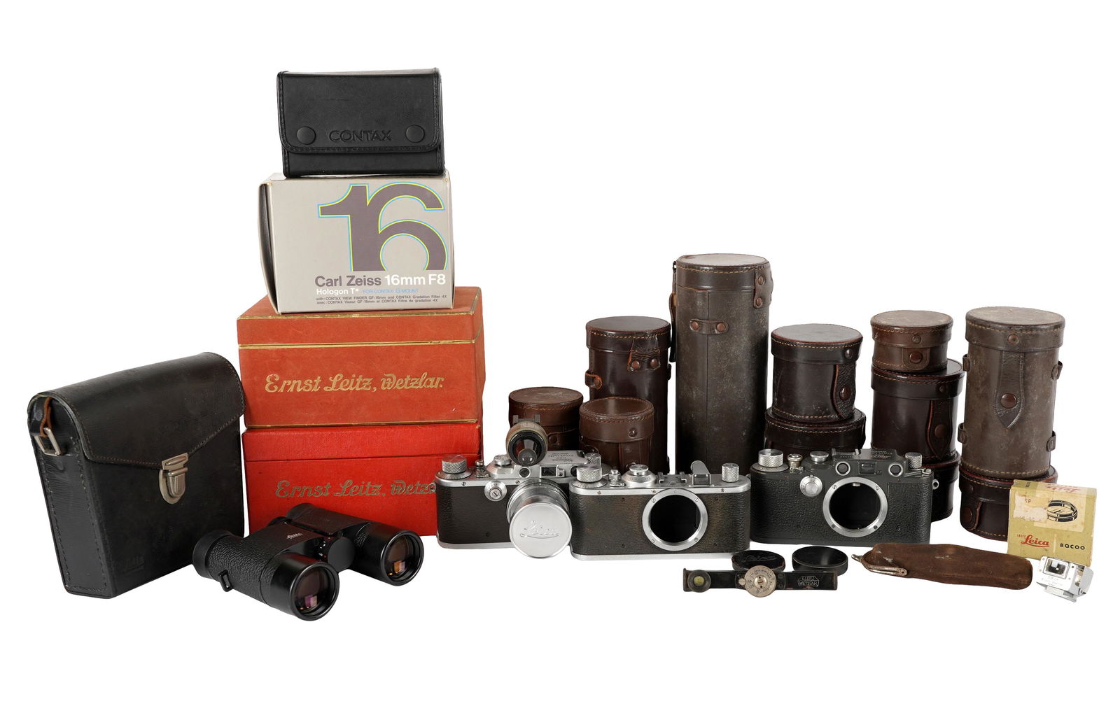 COLLECTION OF LEICA CAMERAS, PARTS, AND BINOCULARS (1 of 14)