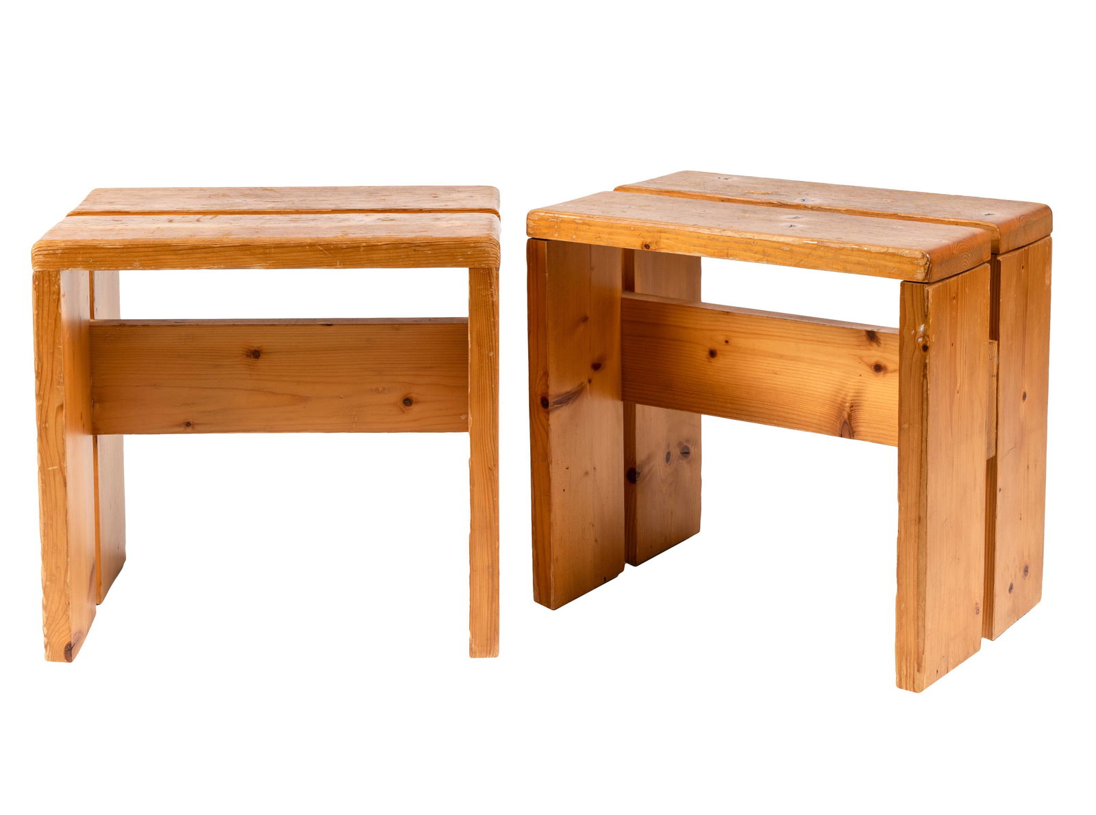 PAIR OF CHARLOTTE PERRIAND STOOLS (1 of 8)