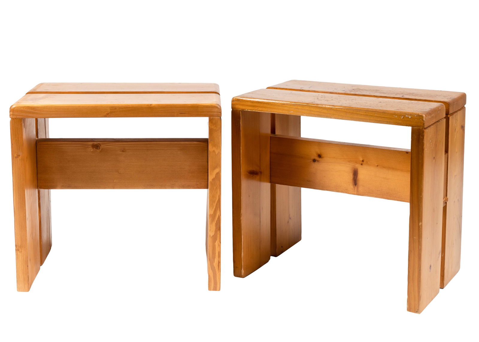 PAIR OF CHARLOTTE PERRIAND STOOLS (1 of 7)