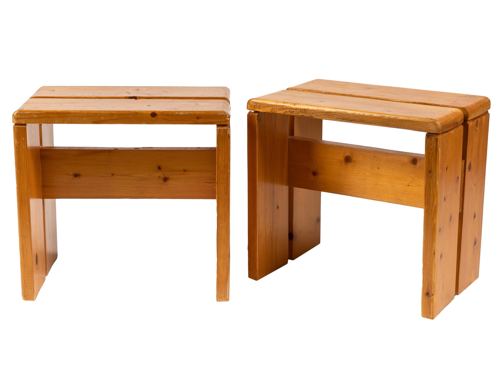 PAIR OF CHARLOTTE PERRIAND STOOLS (1 of 8)