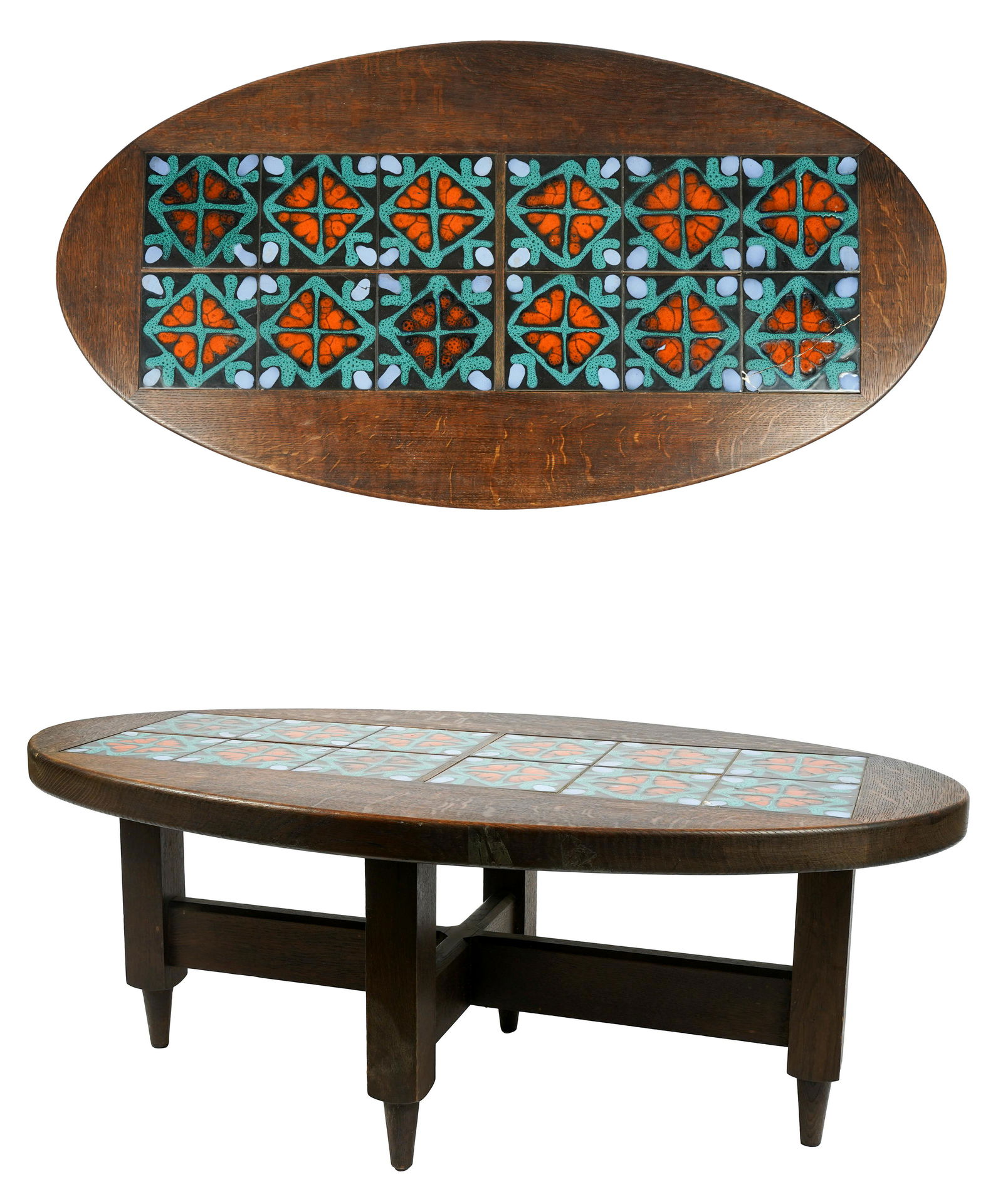 ROBERT GUILLERME AND JACQUES CHAMBRON OVAL COFFEE TABLE (1 of 10)