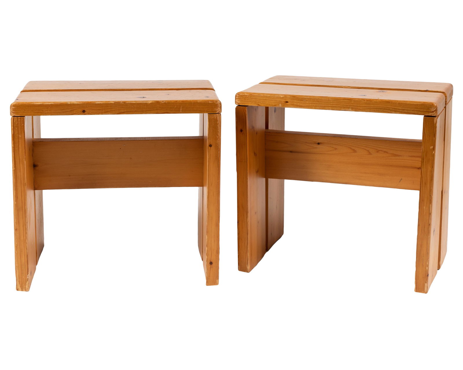 PAIR OF CHARLOTTE PERRIAND STOOLS (1 of 8)