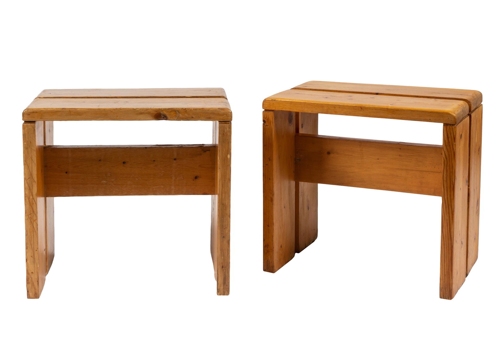PAIR OF CHARLOTTE PERRIAND STOOLS (1 of 7)