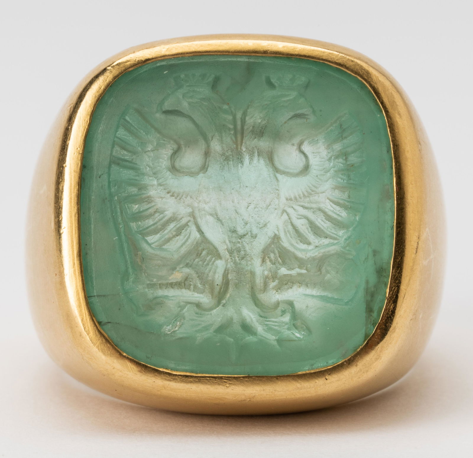 14 KARAT YELLOW GOLD & GLASS SIGNET RING (1 of 7)