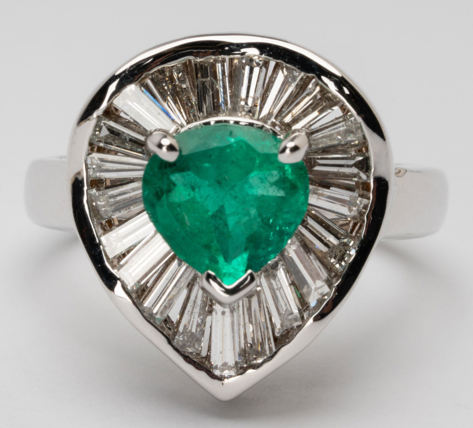 14 KARAT WHITE GOLD, DIAMOND, & EMERALD RING (1 of 6)