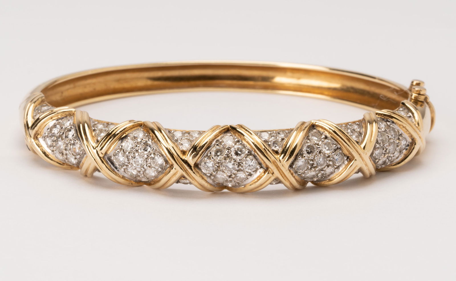 14 KARAT YELLOW GOLD  & DIAMOND BANGLE BRACELET (1 of 6)