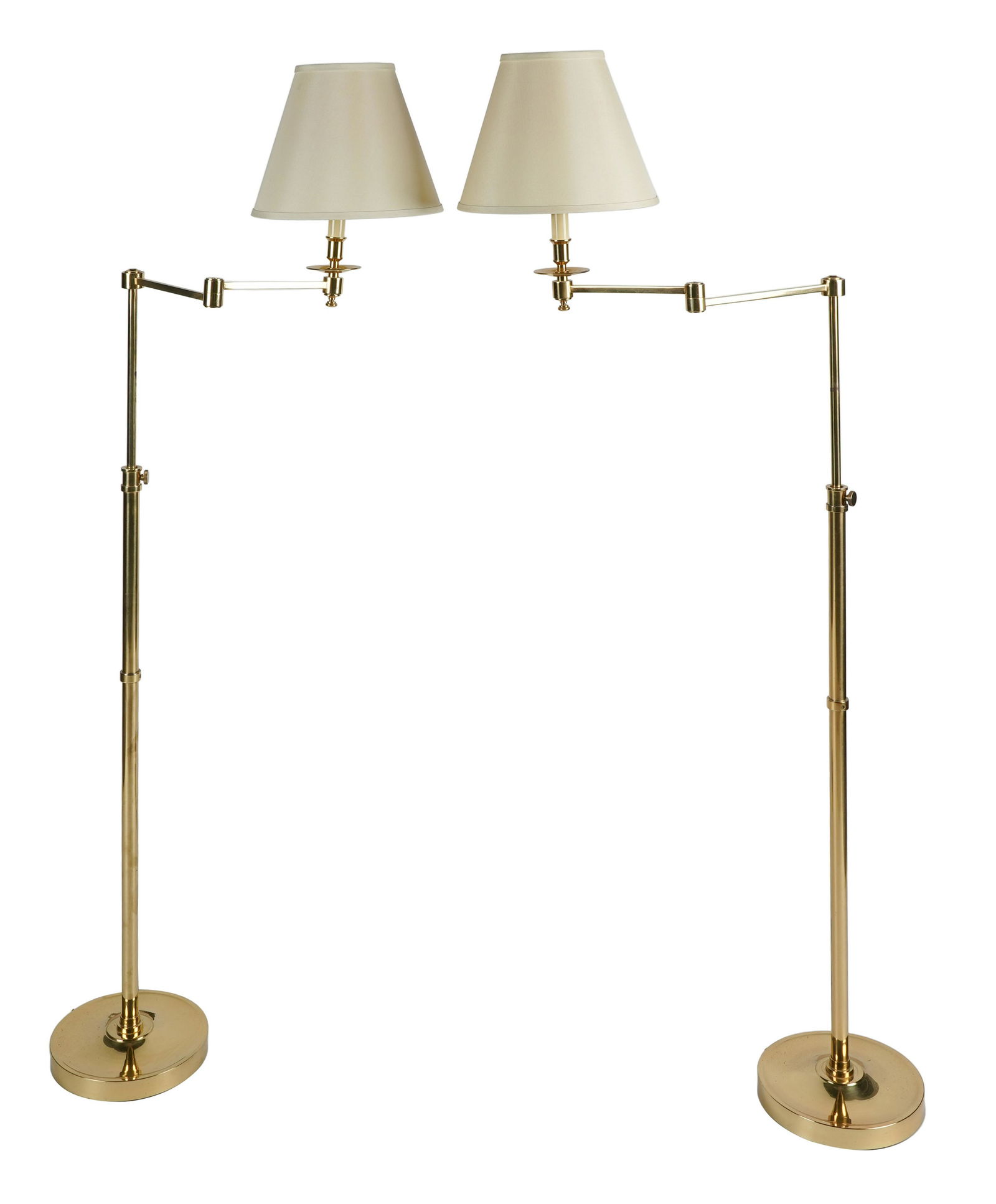 PAIR OF ADJUSTABLE BRASS FLOOR LAMPS (1 of 9)