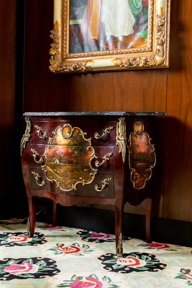 Larry Flynt Vernis Martin-Style Marble Top Commode (1 of 11)