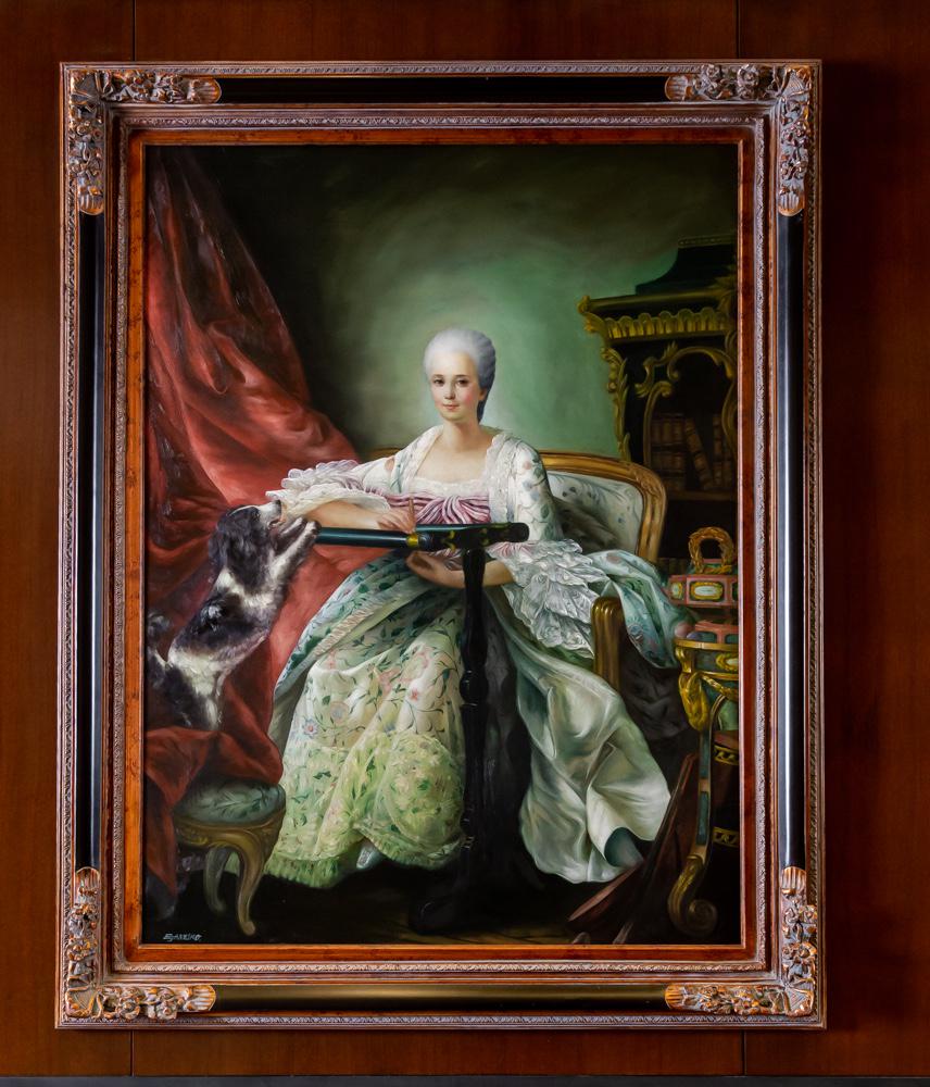 Larry Flynt Portrait Painting of a Seated Lady with Dog (1 of 11)