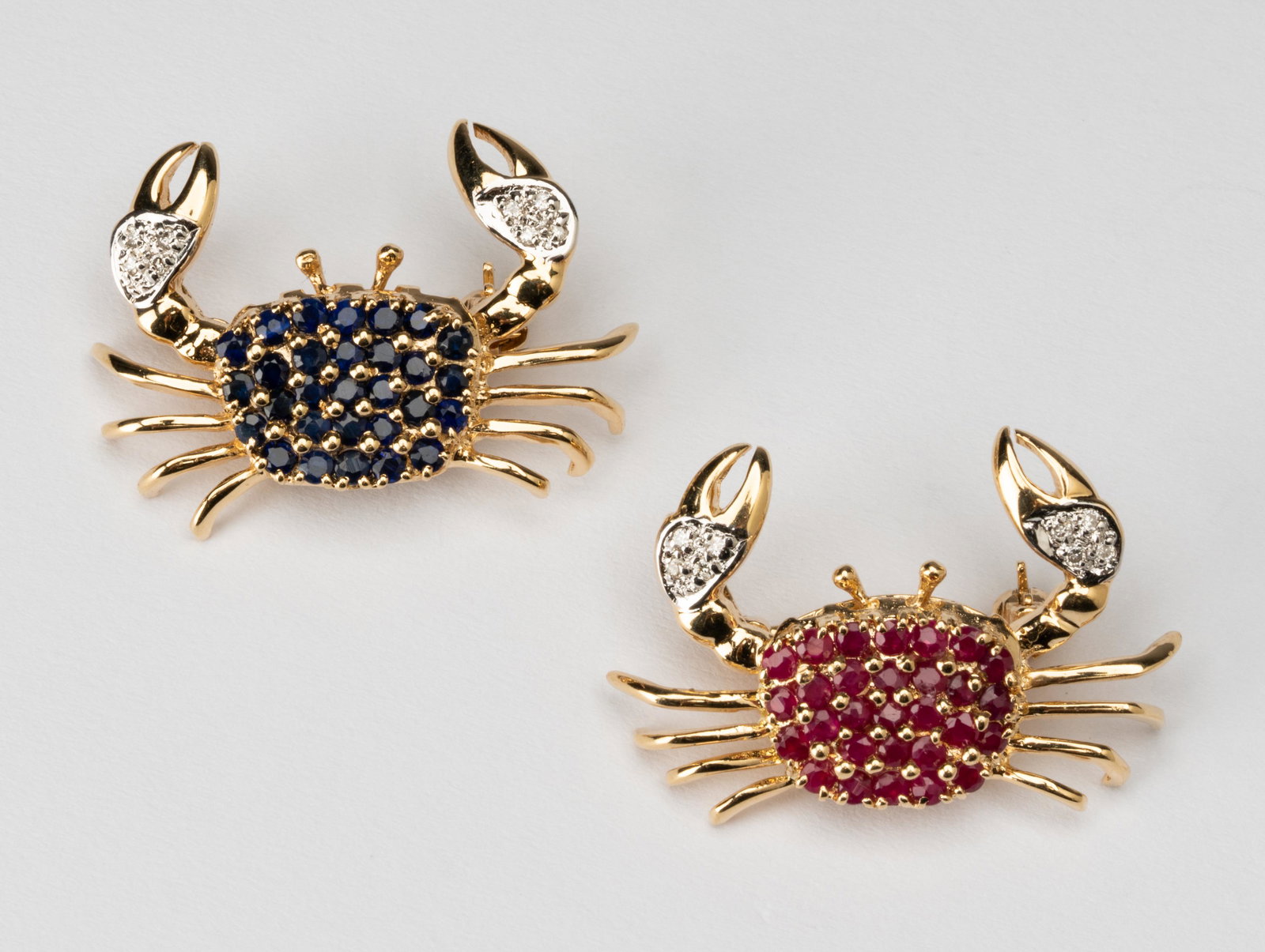 14 KARAT YELLOW GOLD CRAB GEM-SET, & DIAMOND BROOCHES (1 of 5)